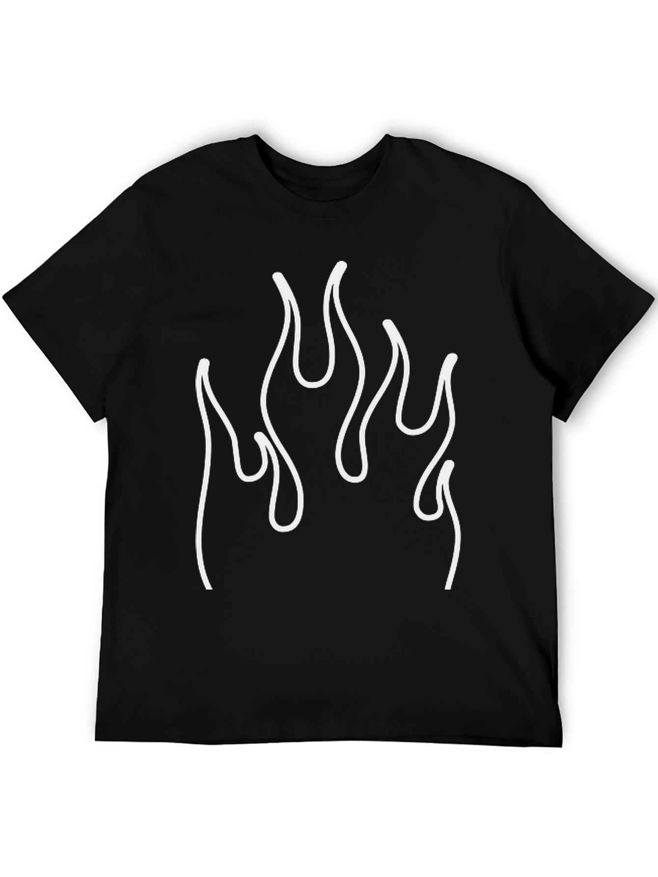 Flame Graphic Tee - Bold Black T-Shirt