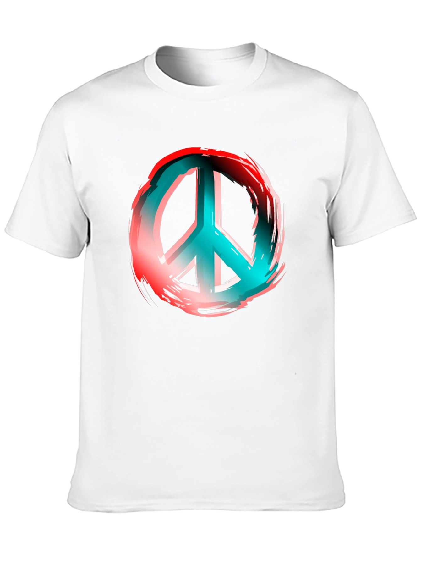 Peace Sign Graphic Print Black T-Shirt