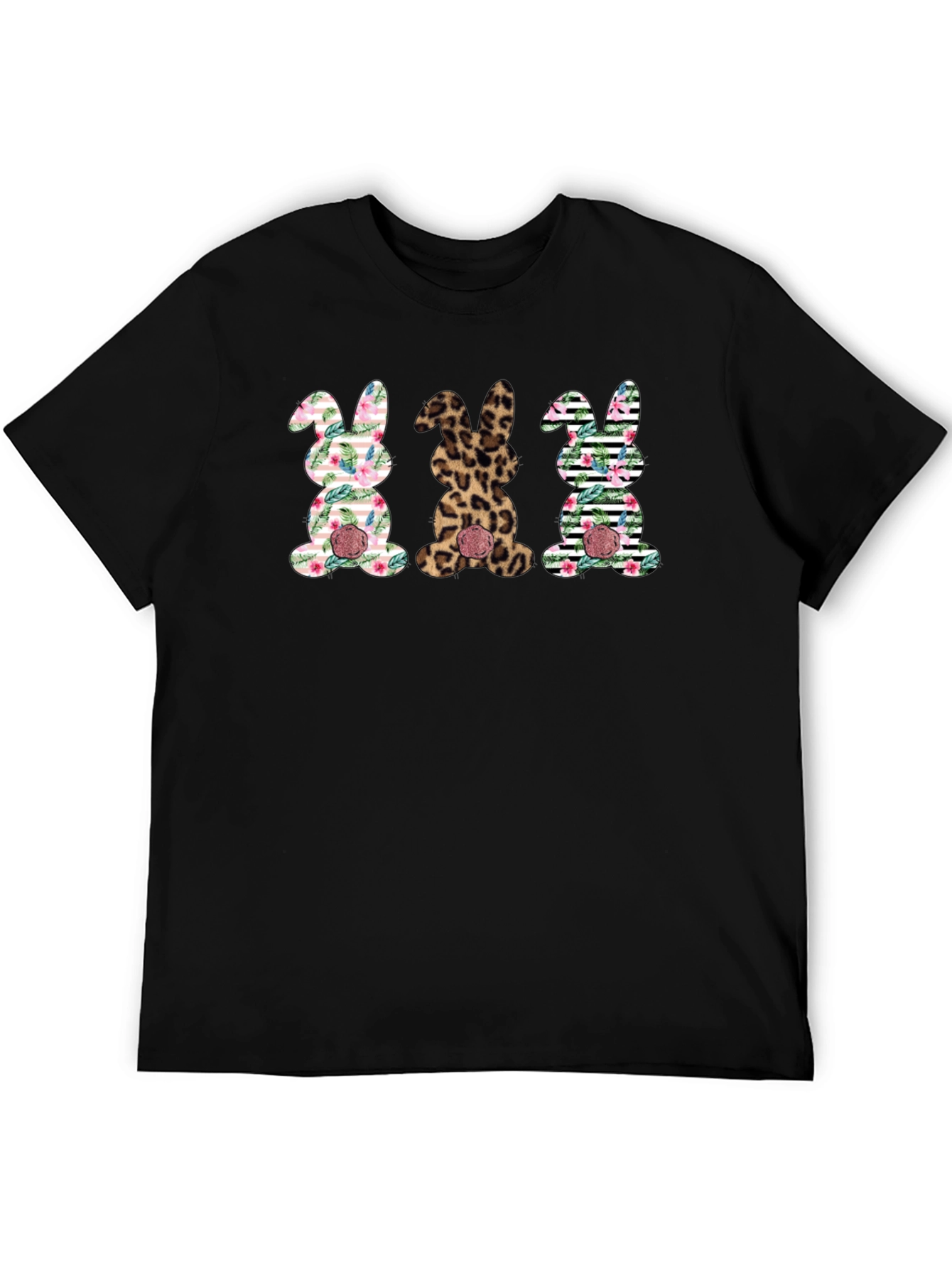 Easter Bunny Trio Graphic Tee - Fun Holiday Shirt