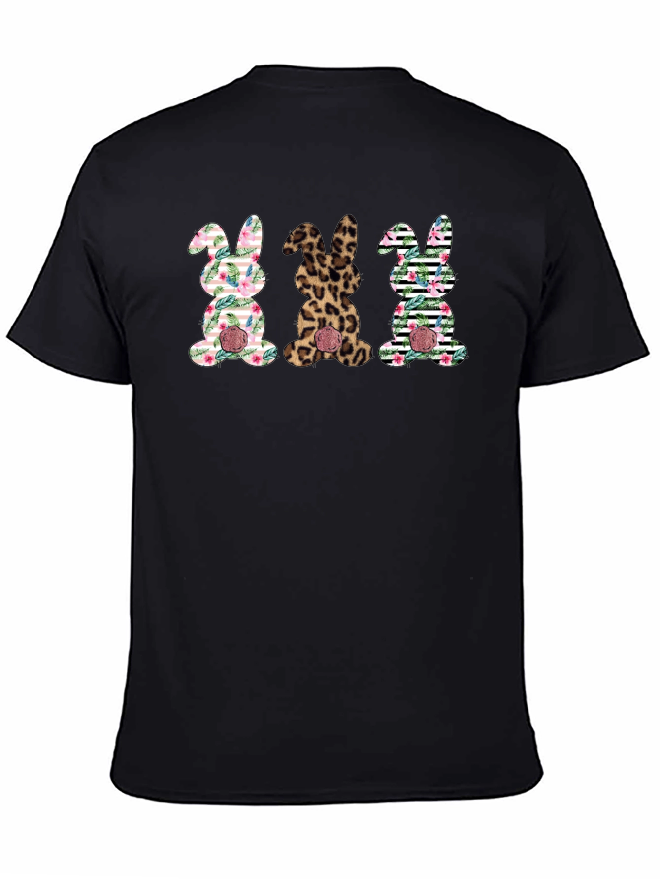 Easter Bunny Trio Graphic Tee - Fun Holiday Shirt