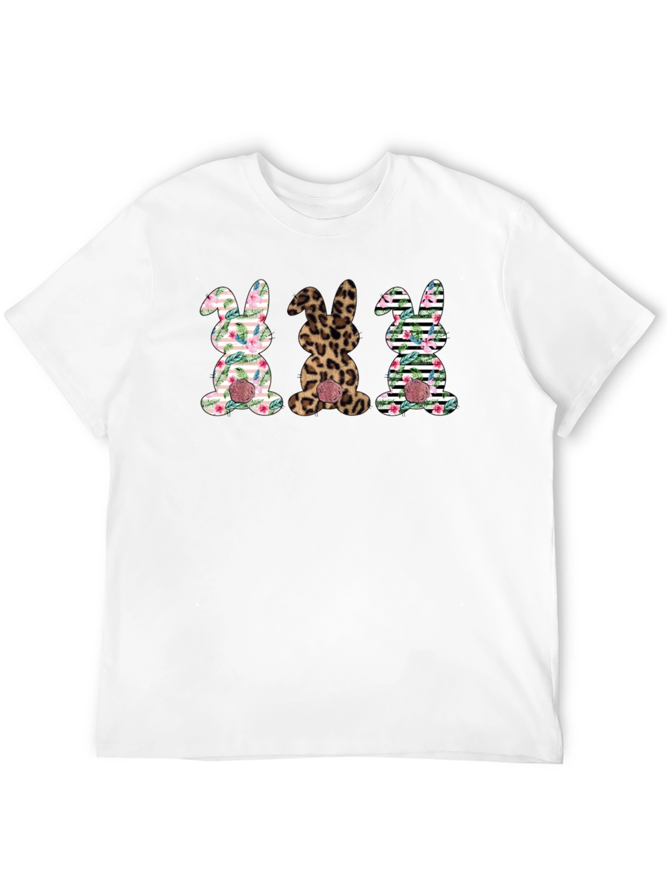 Easter Bunny Trio Graphic Tee - Fun Holiday Shirt