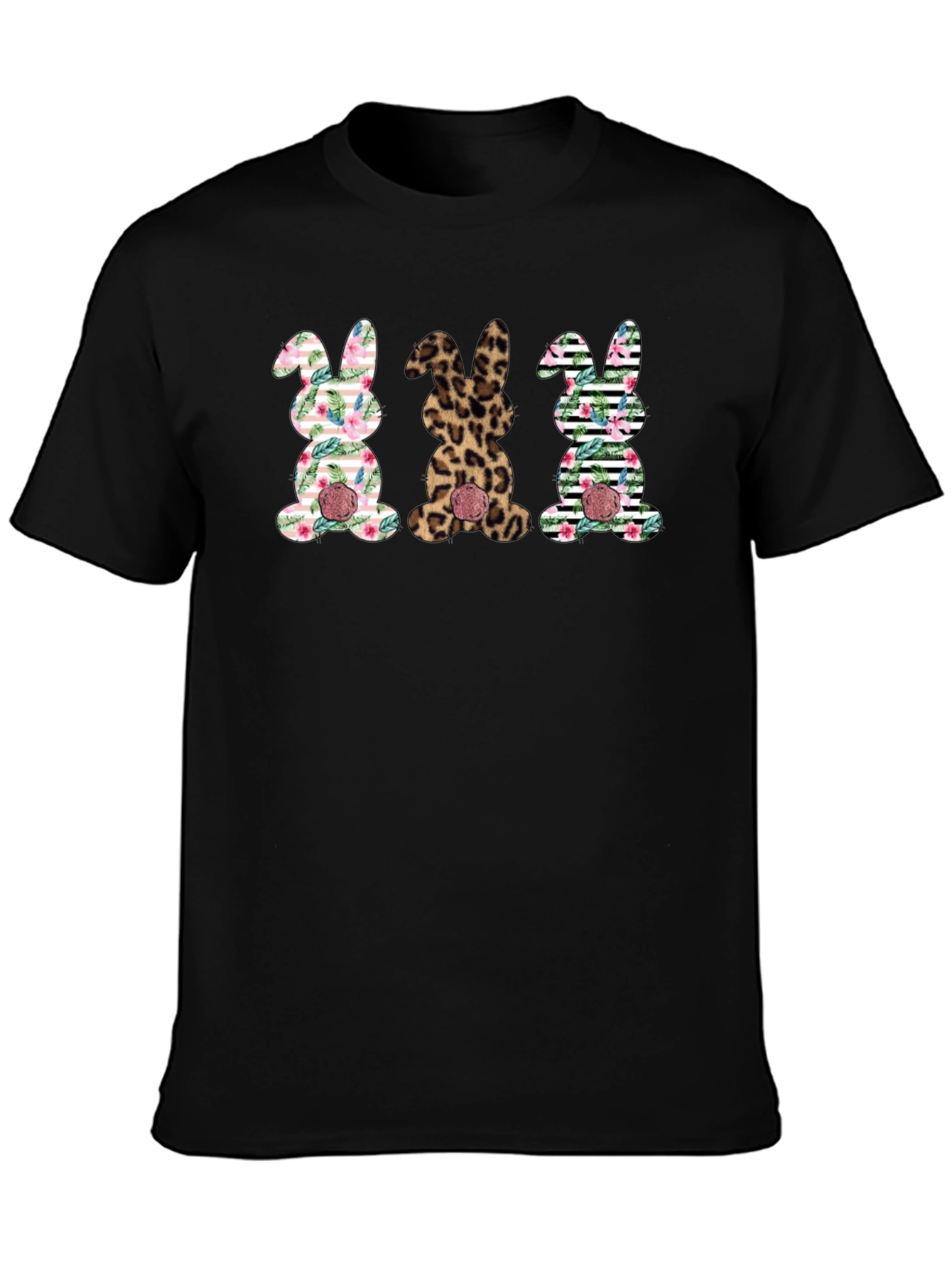 Easter Bunny Trio Graphic Tee - Fun Holiday Shirt