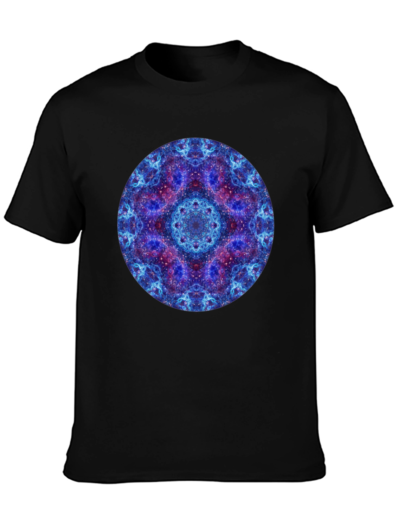 Cosmic Mandala Graphic T-Shirt - Black