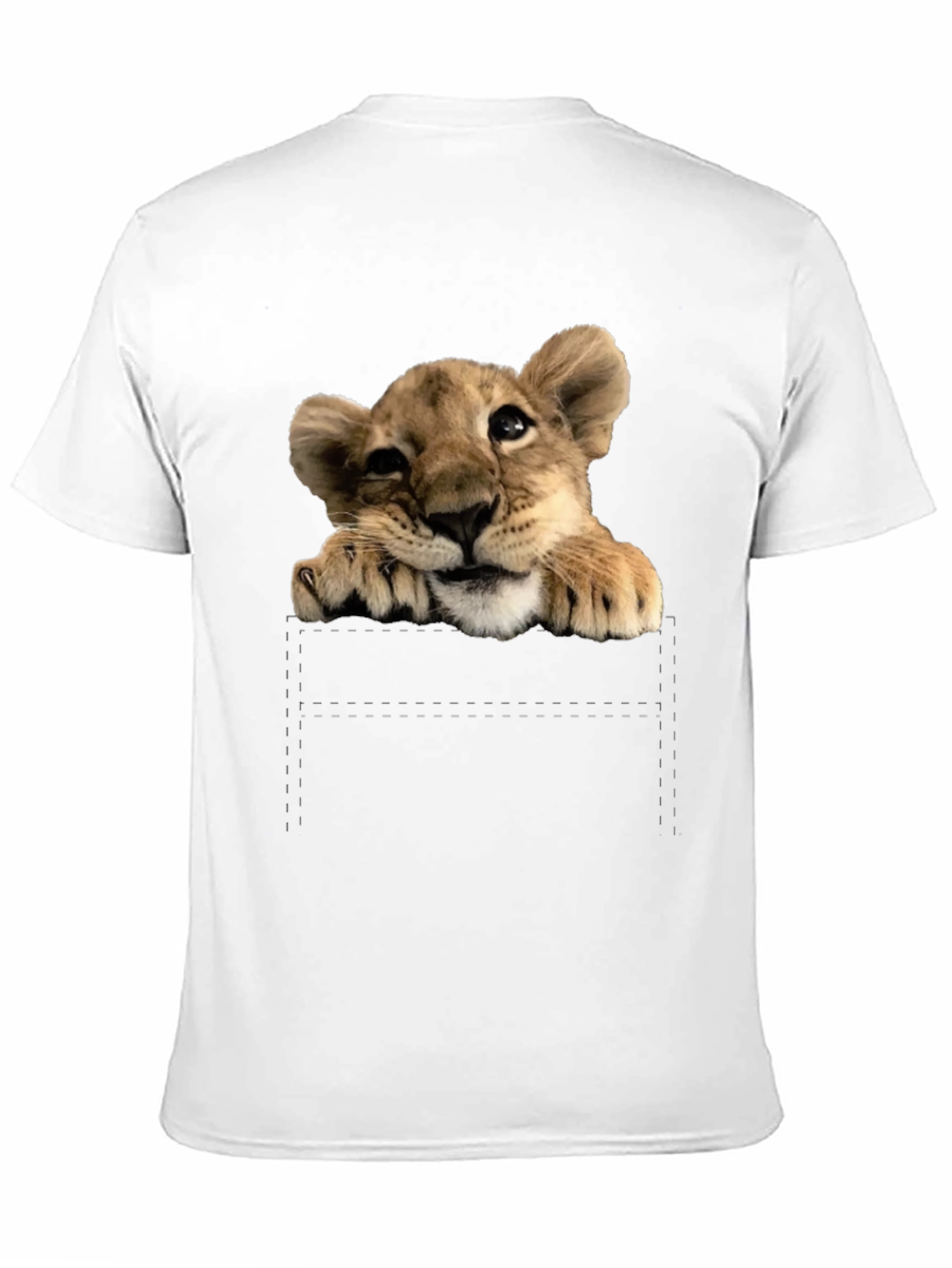 Cute Lion Cub T-Shirt: Pocket Design