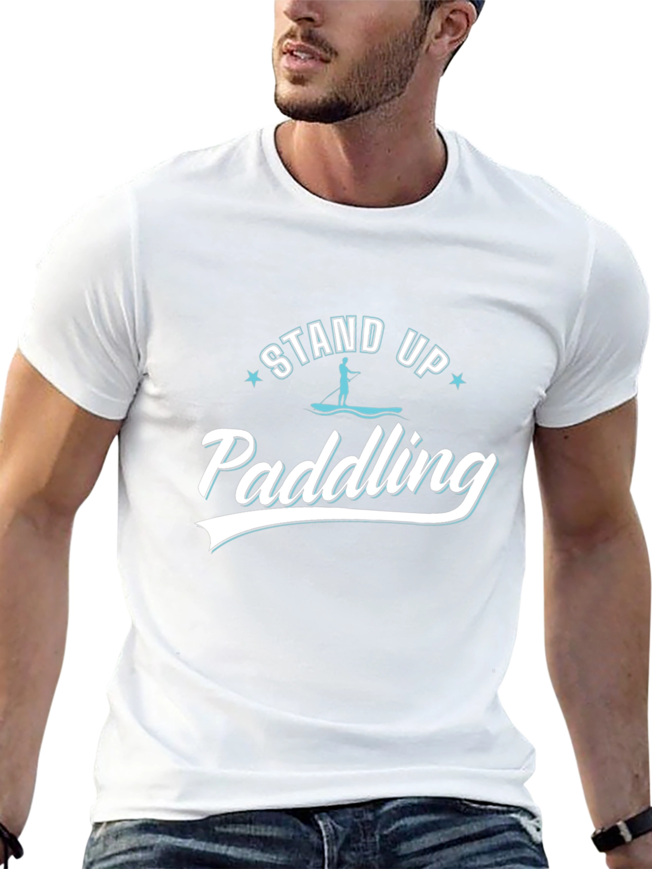 Stand Up Paddling Black T-Shirt