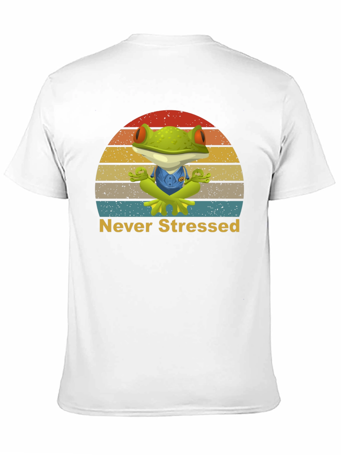 Zen Frog Never Stressed Graphic T-Shirt