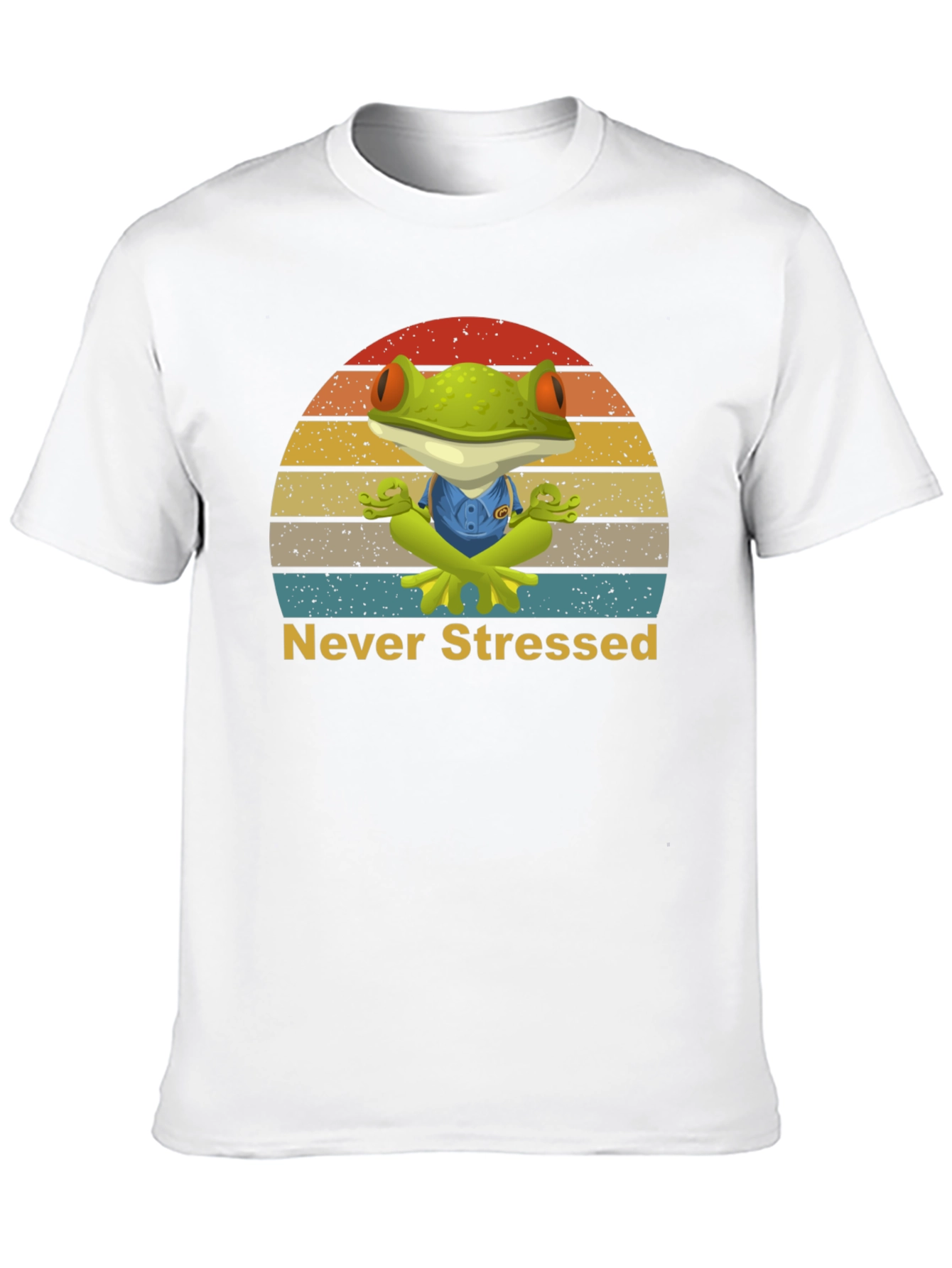 Zen Frog Never Stressed Graphic T-Shirt
