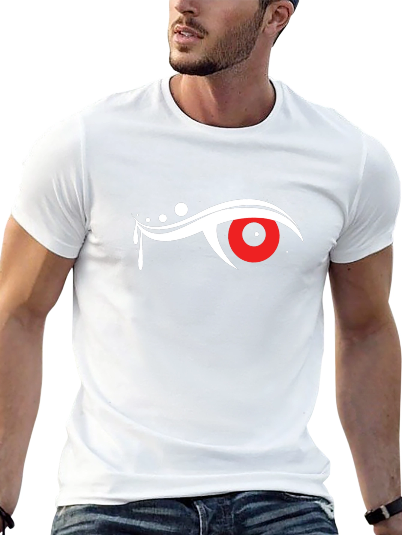Mens Black T-Shirt with Eye Graphic