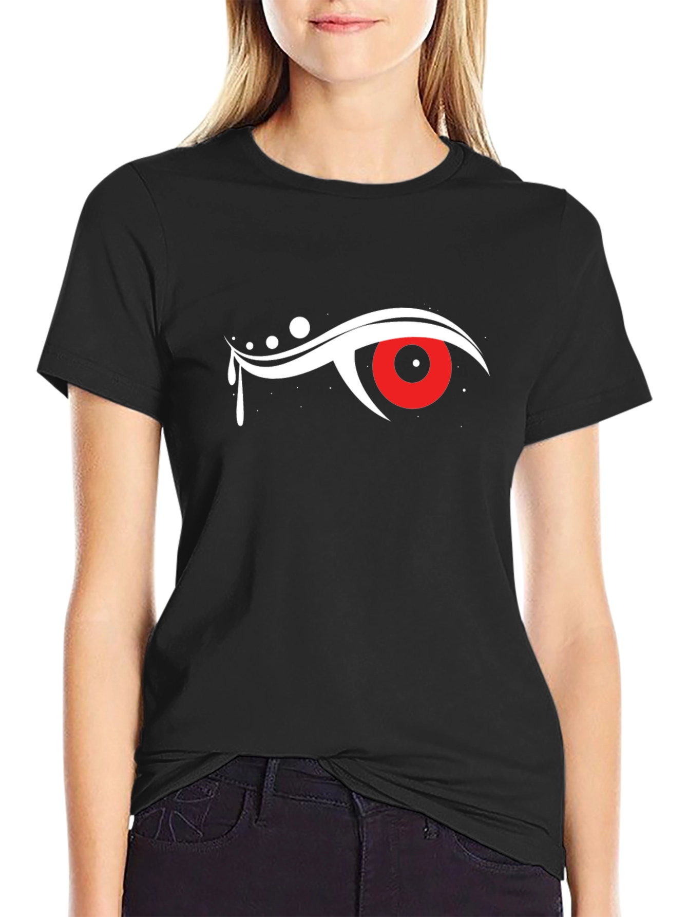 Mens Black T-Shirt with Eye Graphic
