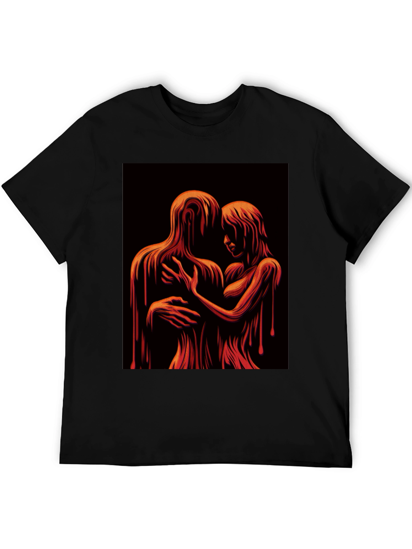 Melting Embrace Graphic Tee - Unique Art T-Shirt