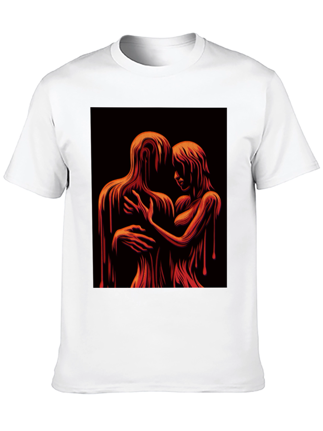 Melting Embrace Graphic Tee - Unique Art T-Shirt
