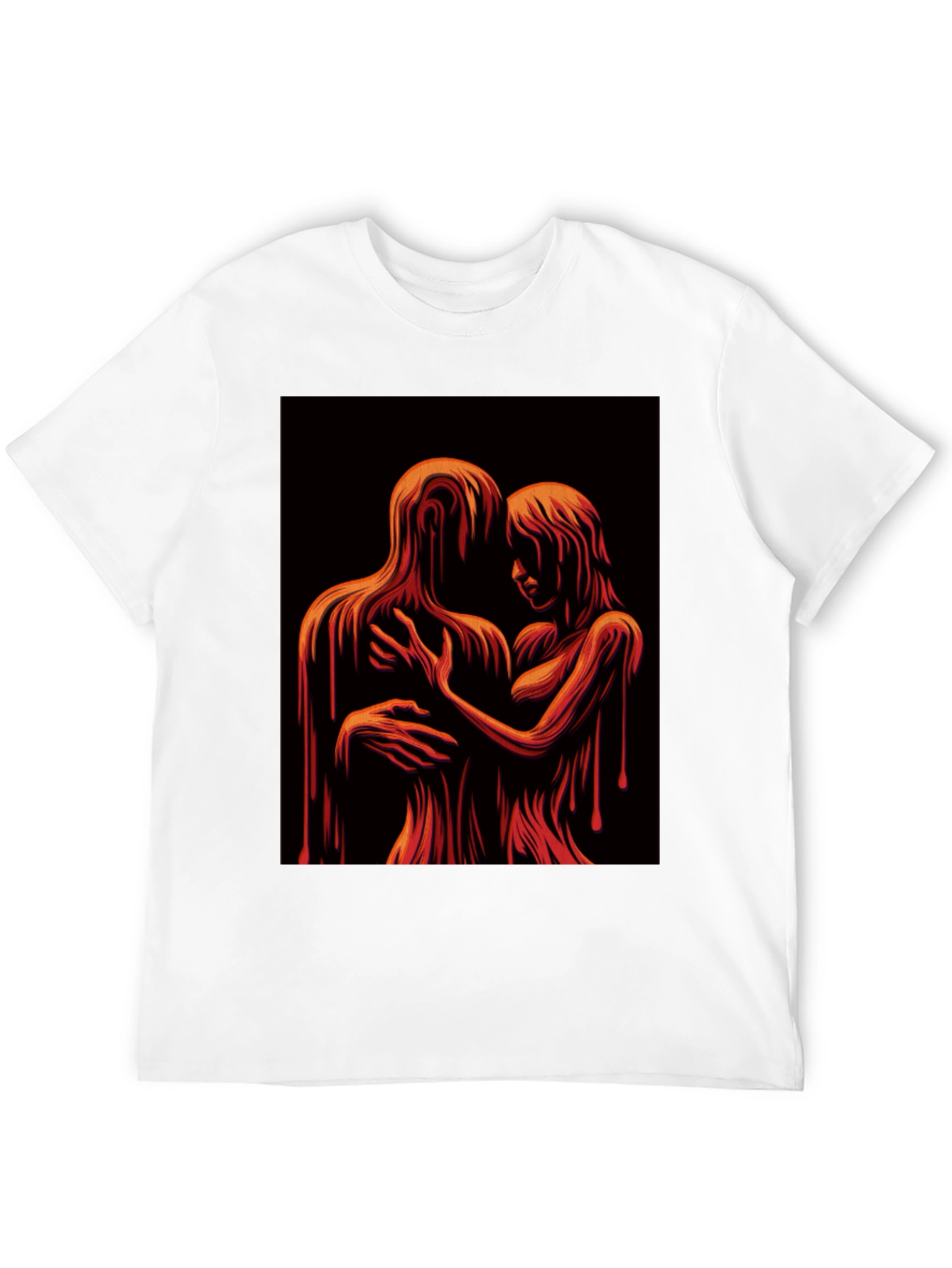 Melting Embrace Graphic Tee - Unique Art T-Shirt