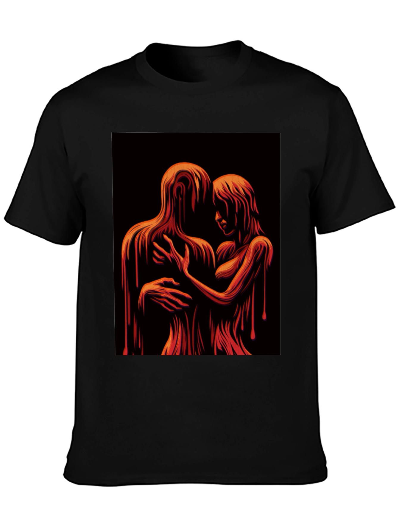 Melting Embrace Graphic Tee - Unique Art T-Shirt