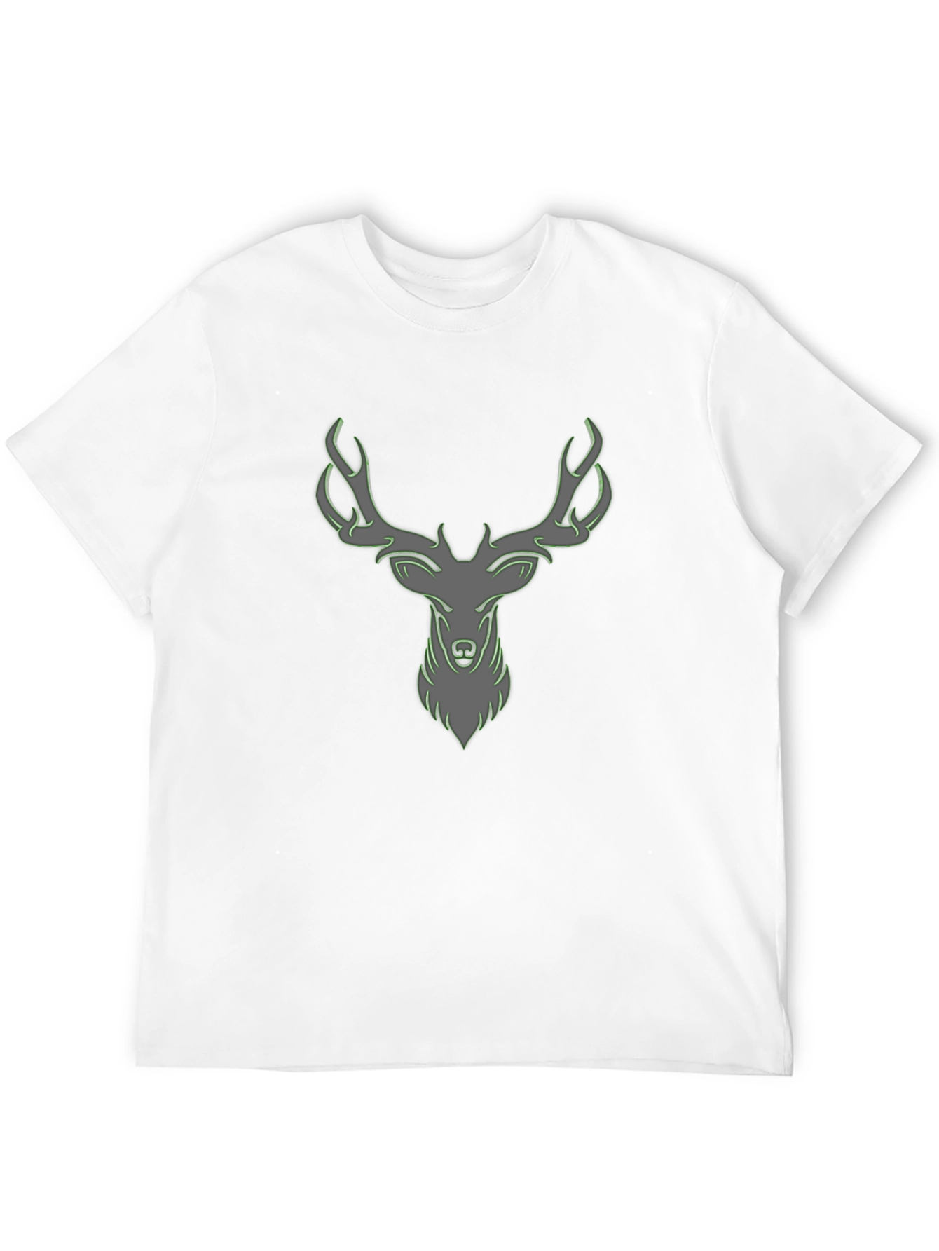 Cool Deer Head Graphic Print Black T-Shirt