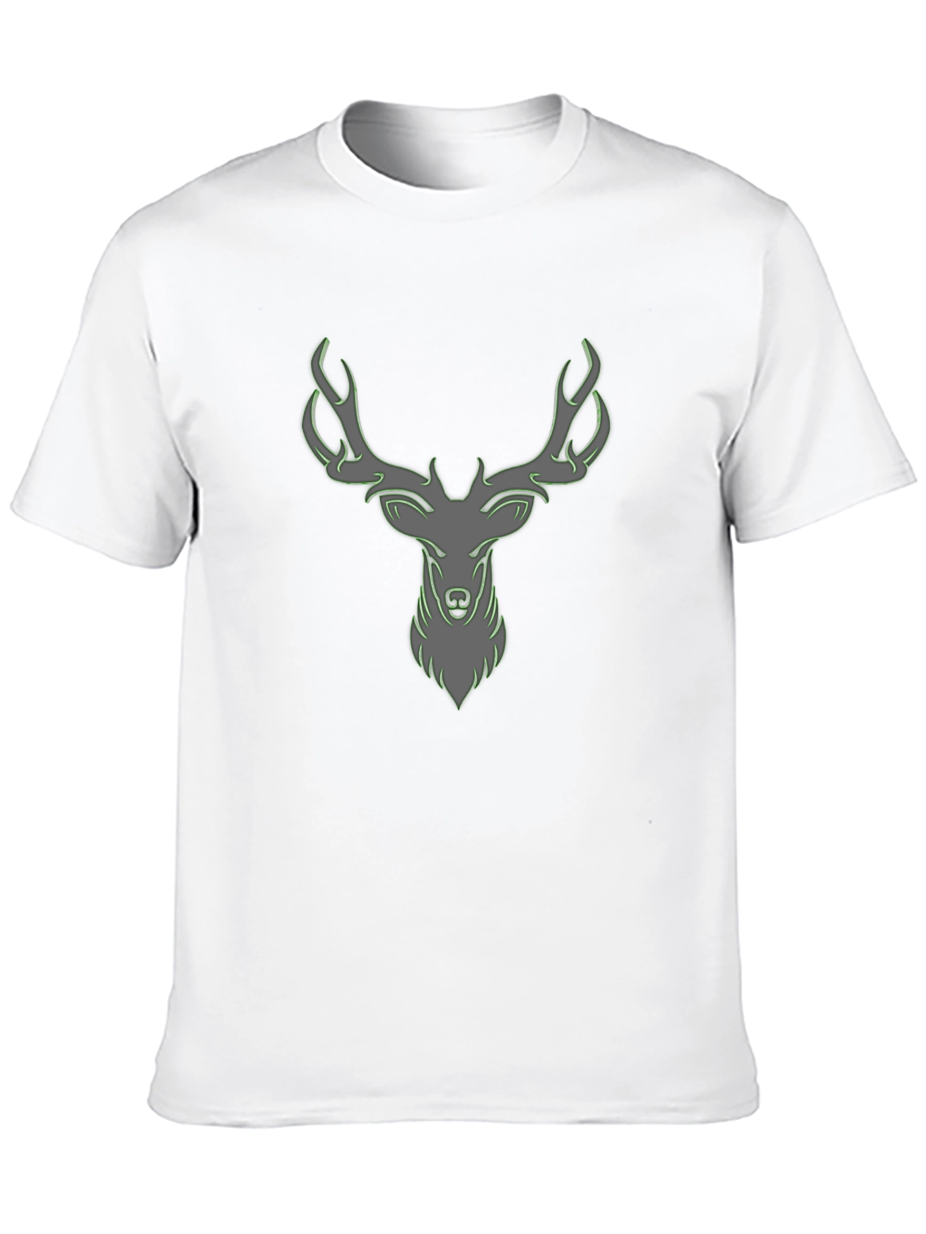 Cool Deer Head Graphic Print Black T-Shirt