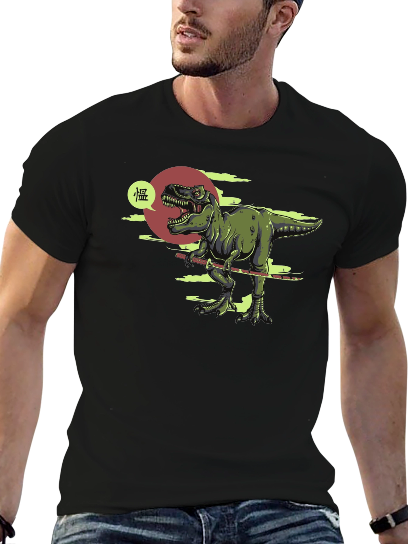 Dino Samurai T-Shirt - Black