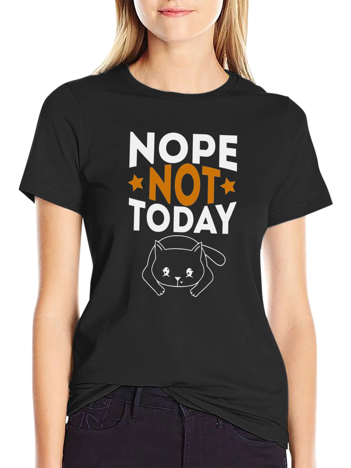 Nope Not Today Cat Graphic Tee