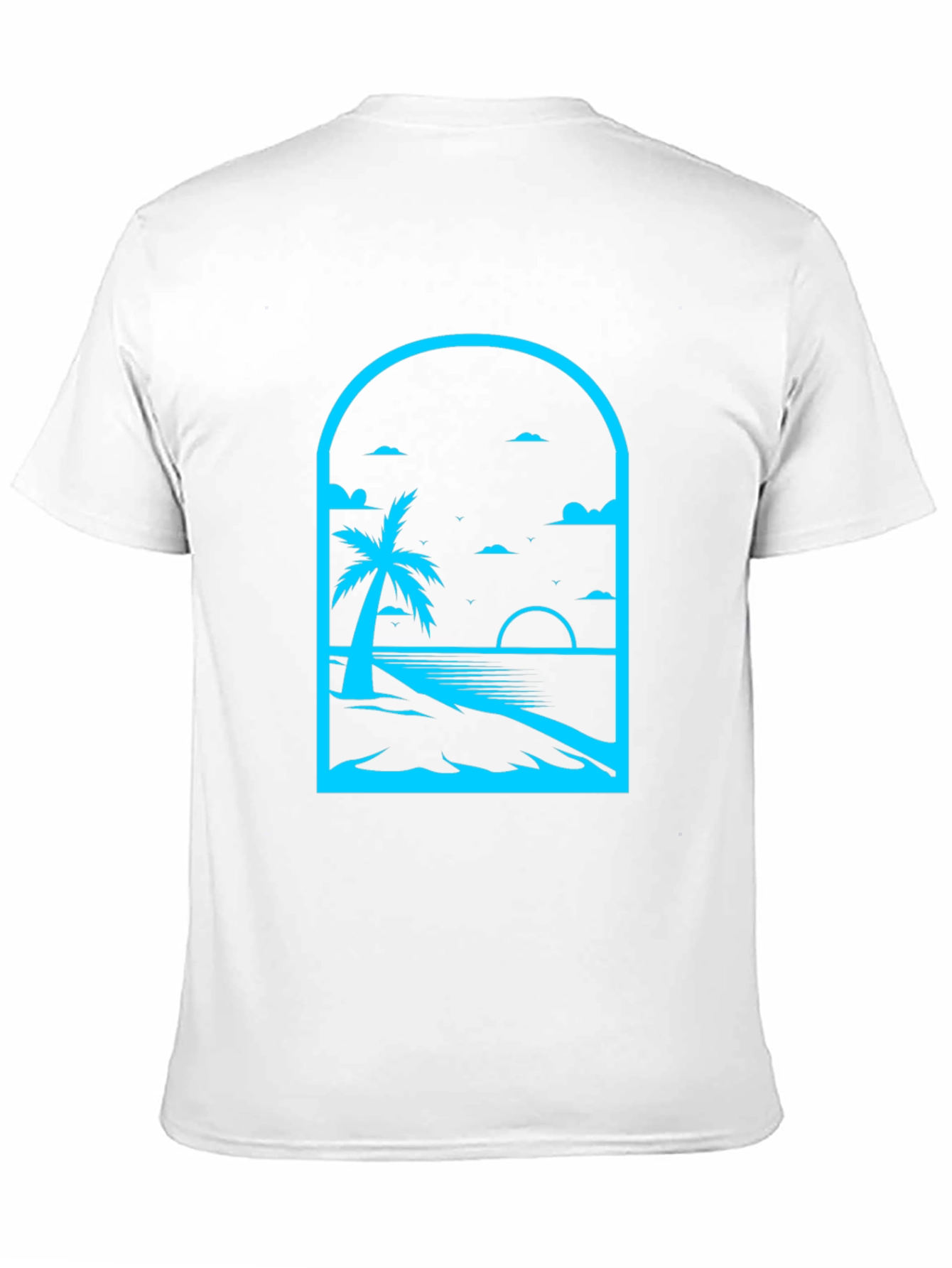 Palm Tree Beach Graphic Tee - Black