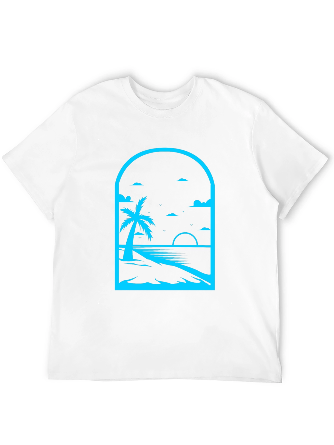 Palm Tree Beach Graphic Tee - Black