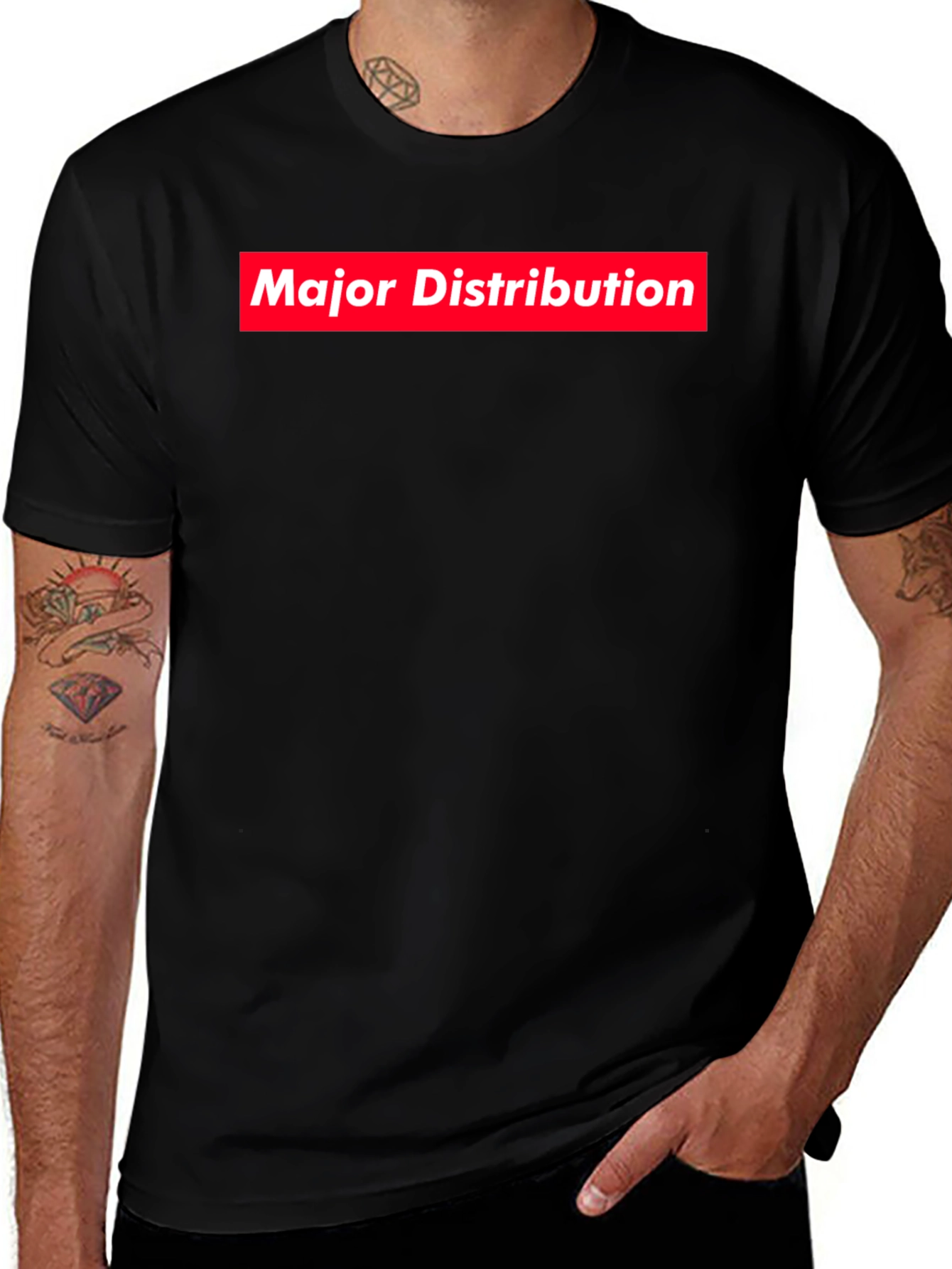 Major Distribution Black Graphic Tee