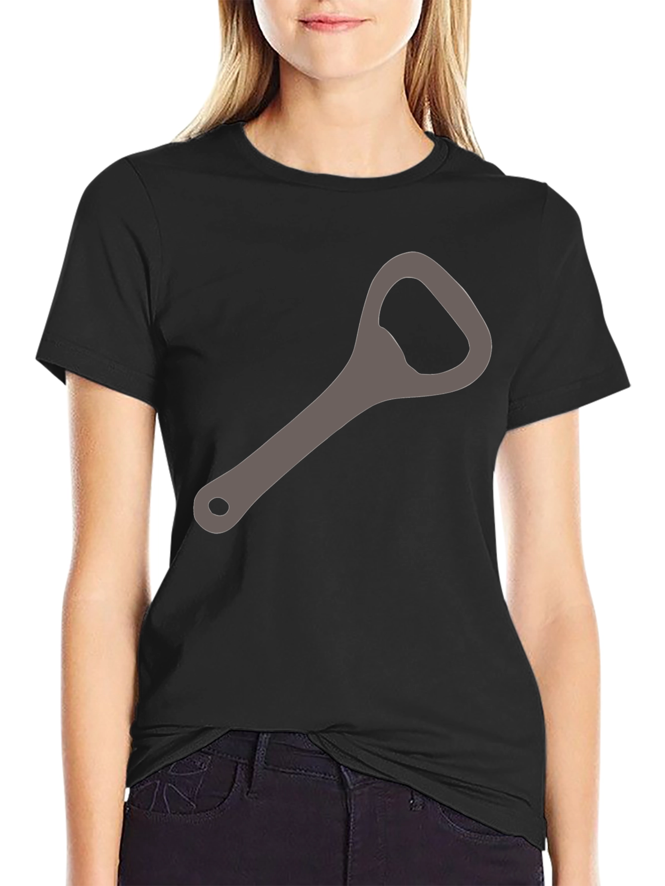 Bottle Opener Graphic Tee - Casual Black Shirt