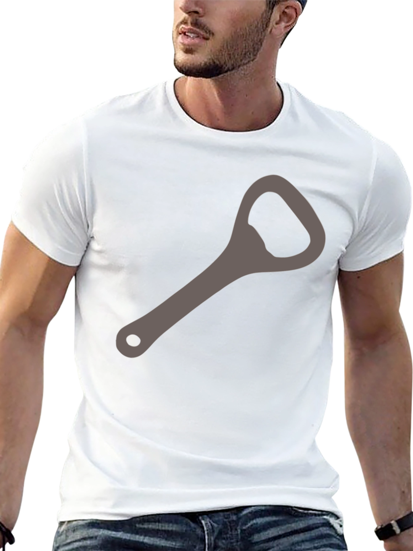 Bottle Opener Graphic Tee - Casual Black Shirt