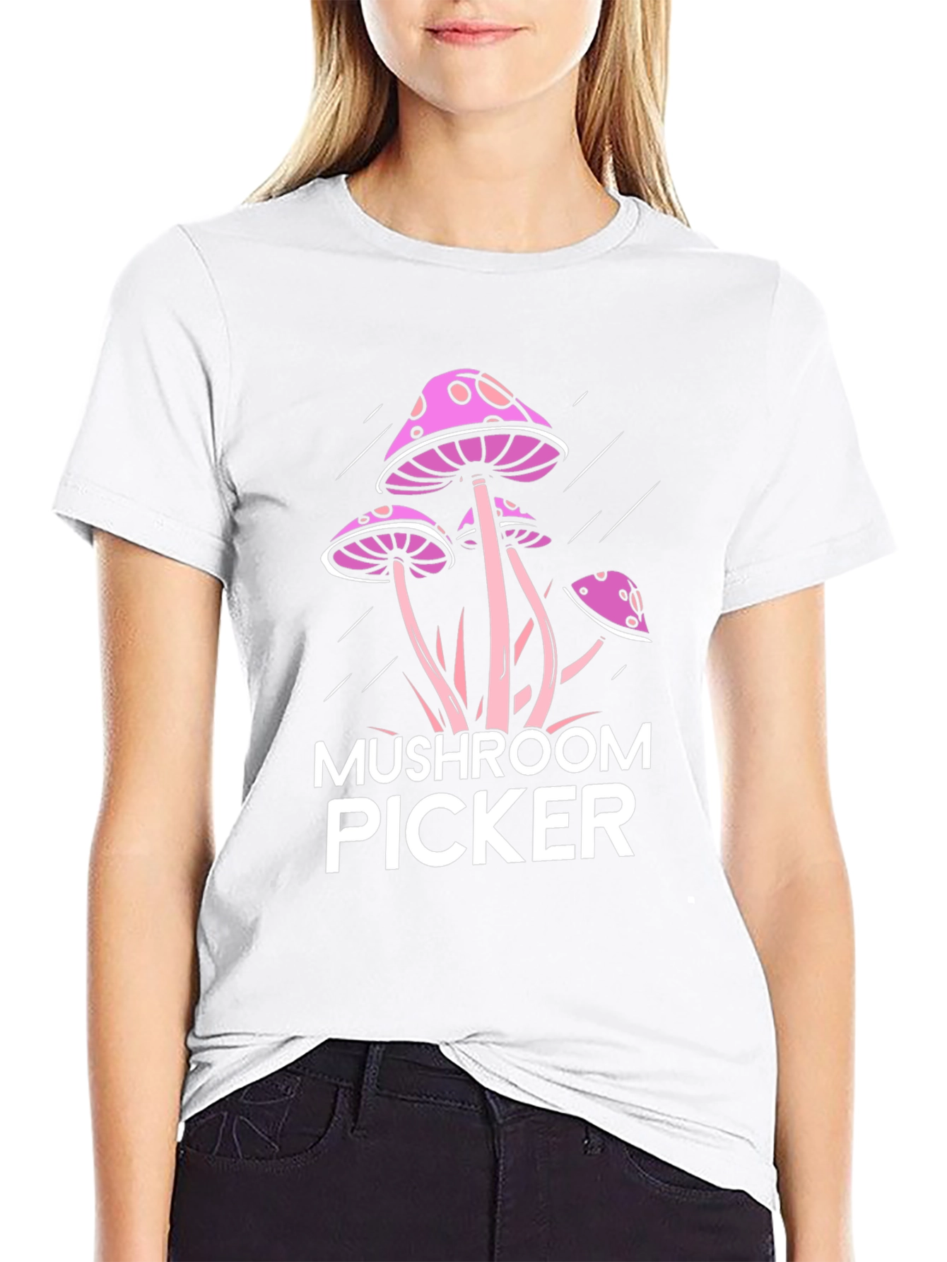 Mushroom Picker Black Graphic Tee