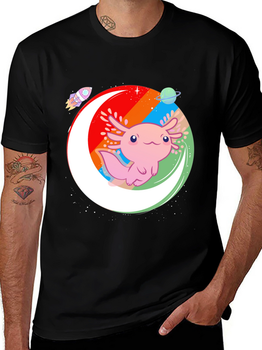 Axolotl Galaxy Black T-Shirt