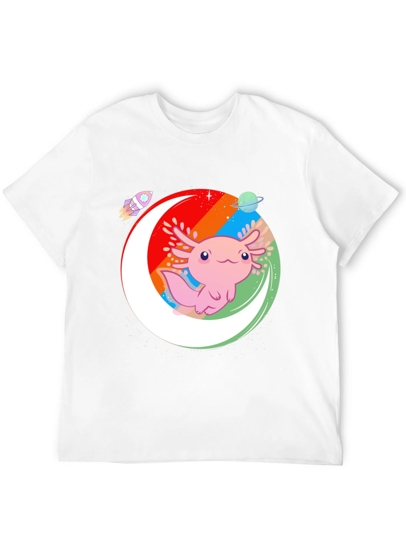 Axolotl Galaxy Black T-Shirt