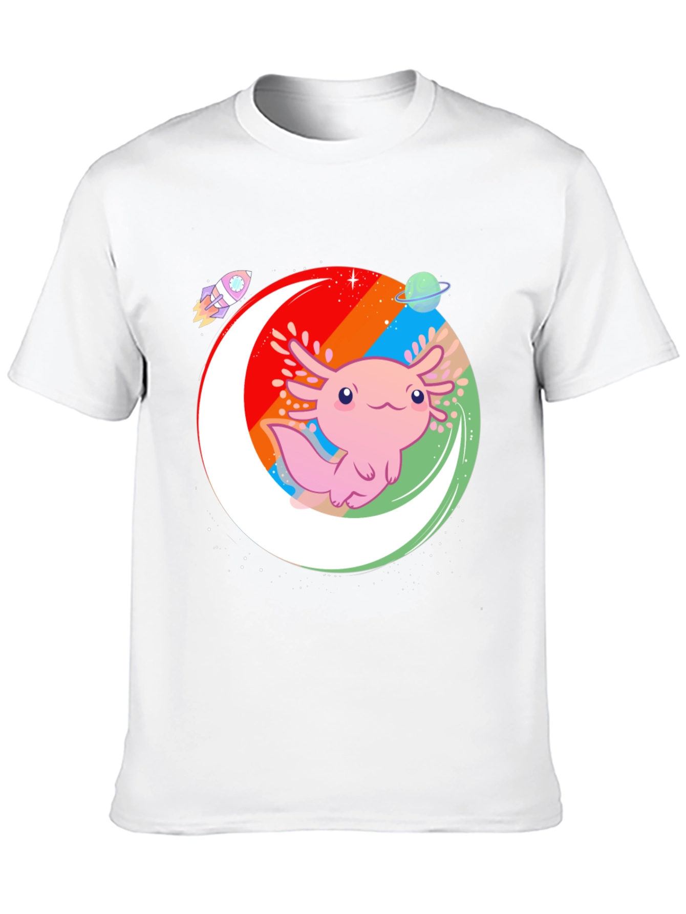 Axolotl Galaxy Black T-Shirt