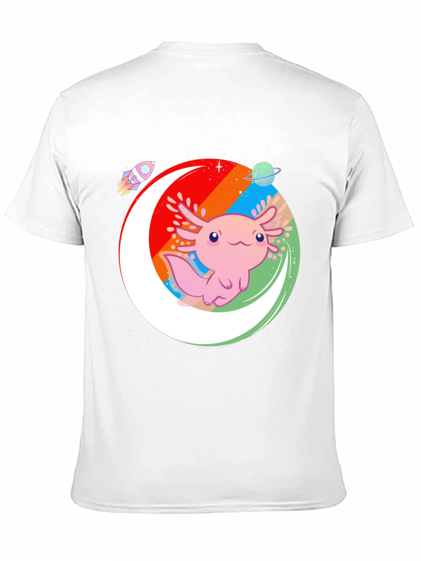 Axolotl Galaxy Black T-Shirt