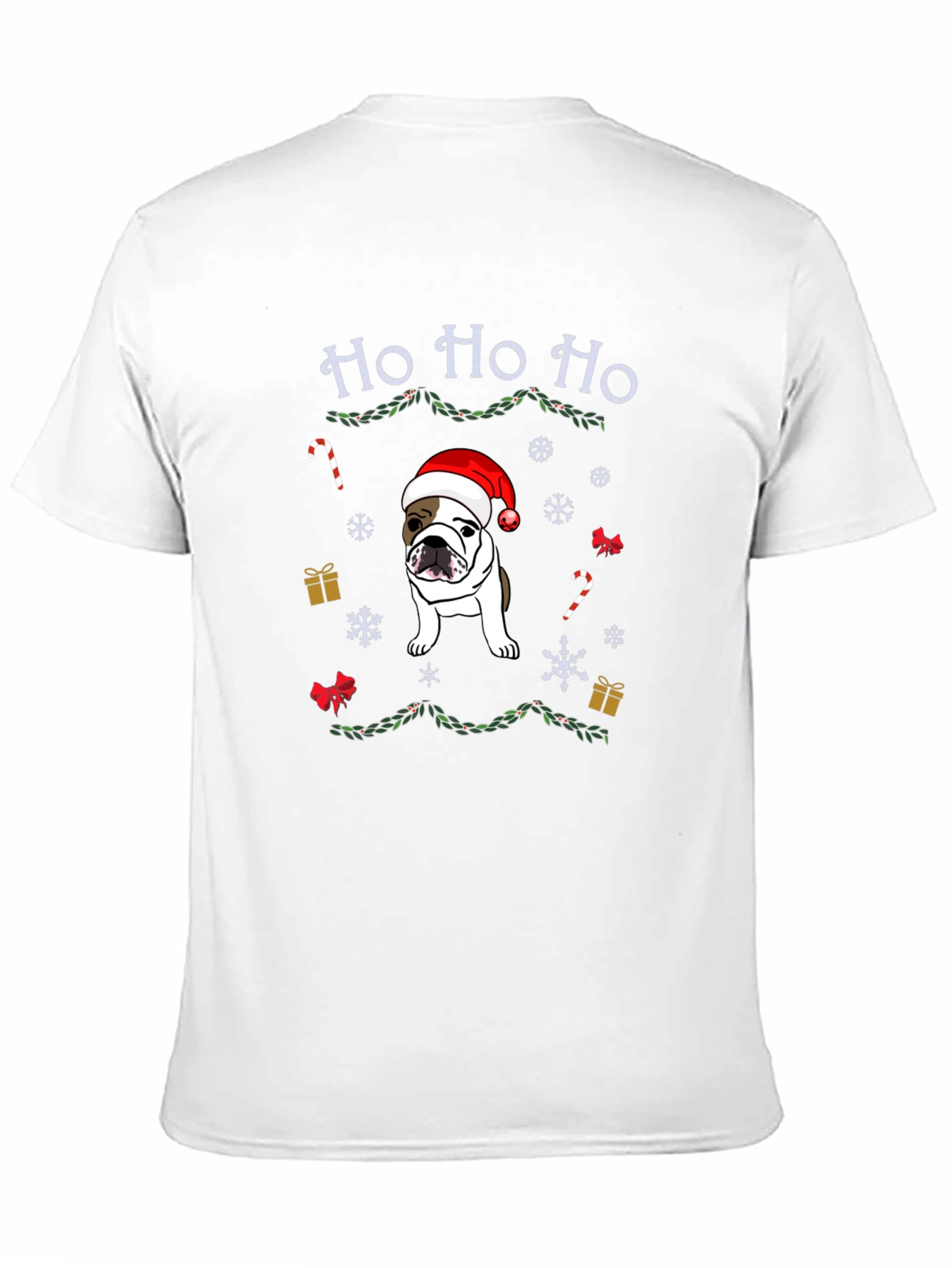 Christmas Bulldog Tee - Ho Ho Ho Holiday Shirt