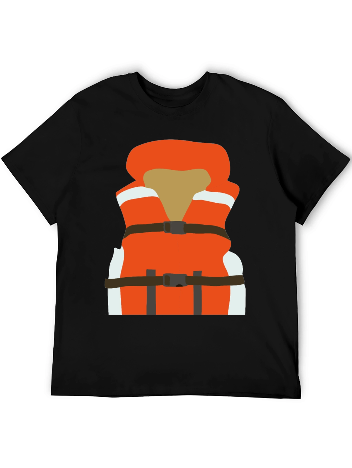Life Vest Graphic Tee - Black Cotton T-Shirt