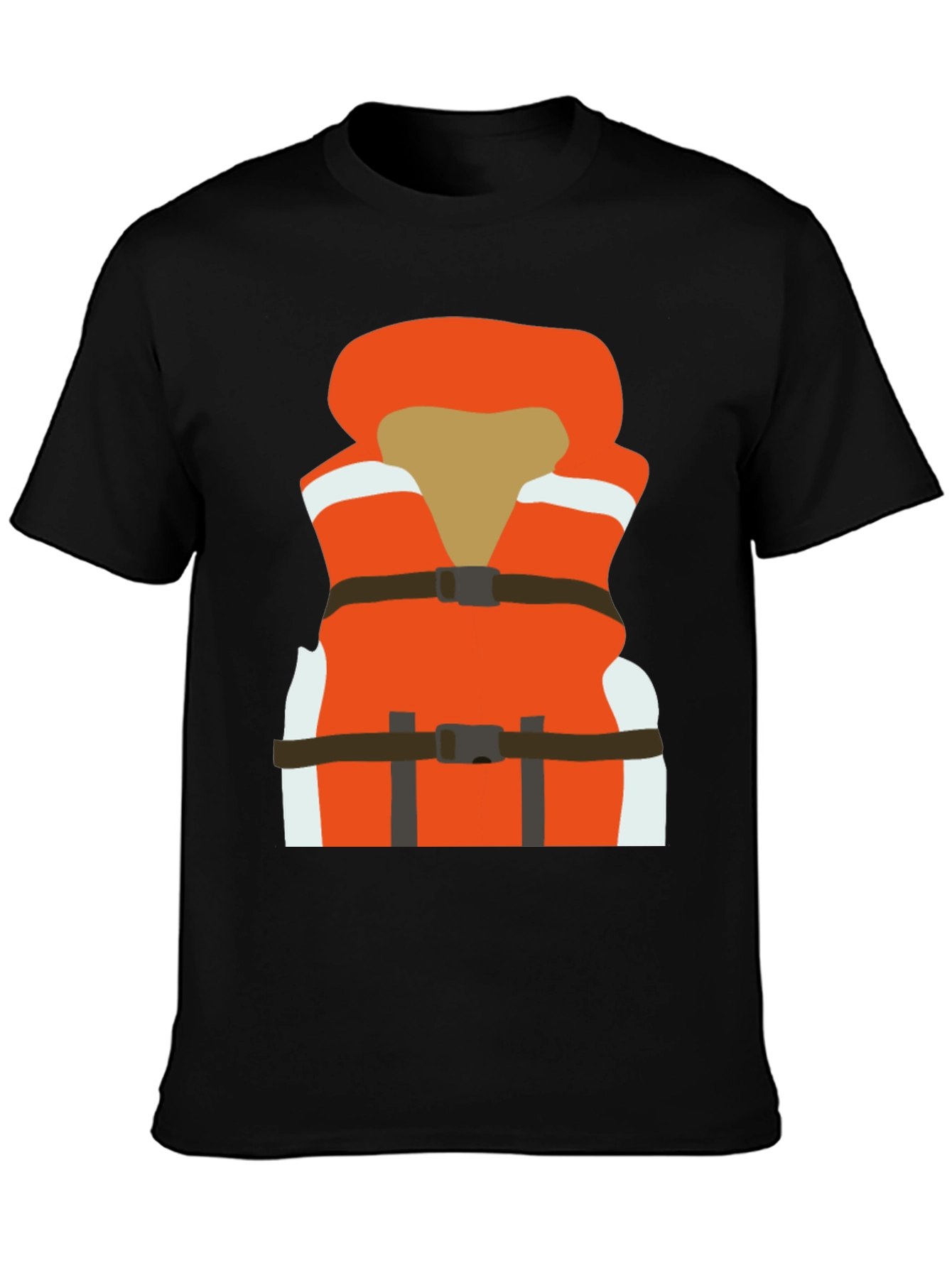 Life Vest Graphic Tee - Black Cotton T-Shirt