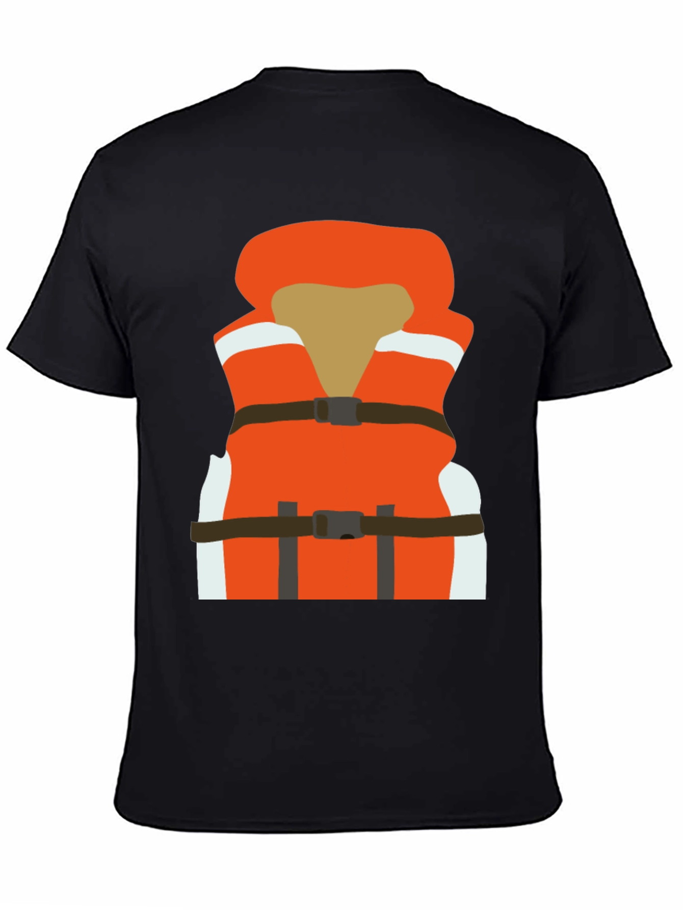 Life Vest Graphic Tee - Black Cotton T-Shirt