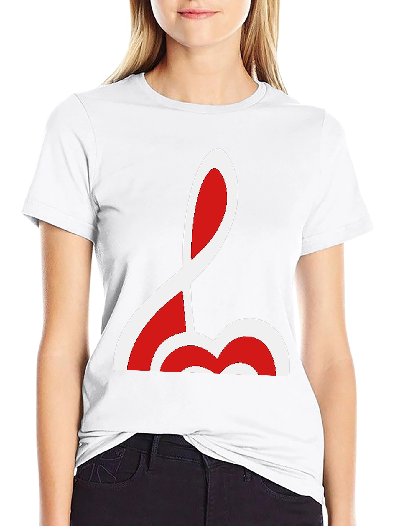 Unique Red and White Graphic Tee