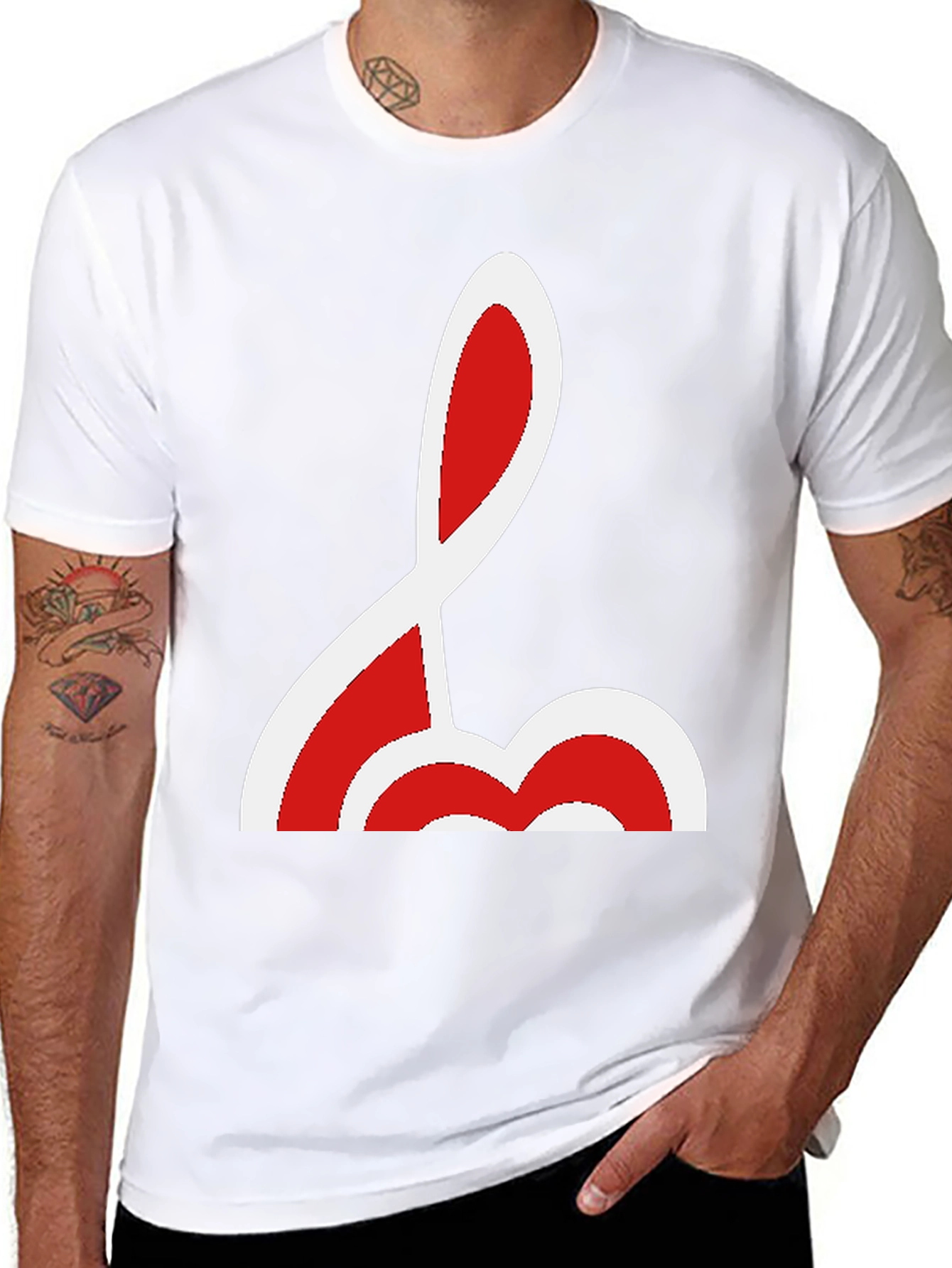 Unique Red and White Graphic Tee