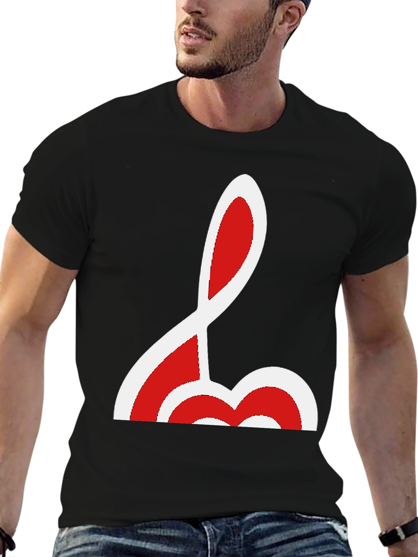 Unique Red and White Graphic Tee