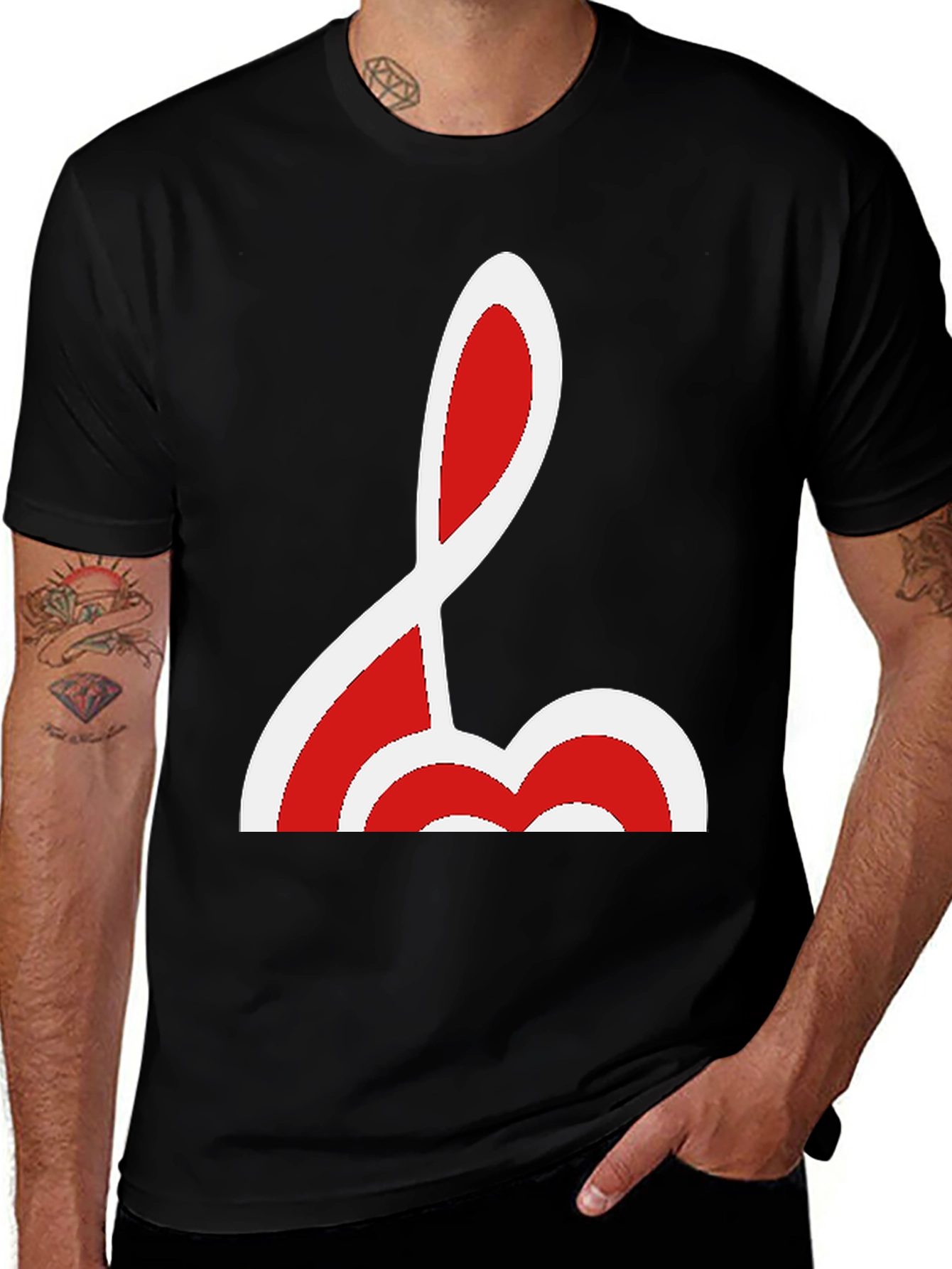 Unique Red and White Graphic Tee