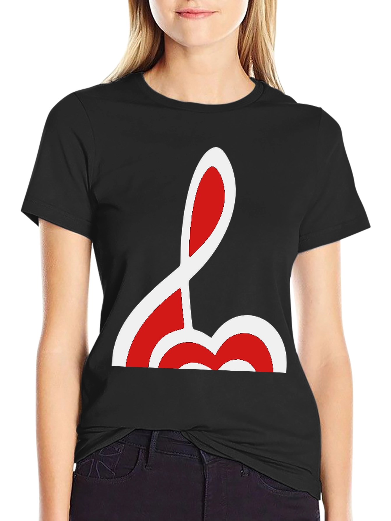 Unique Red and White Graphic Tee