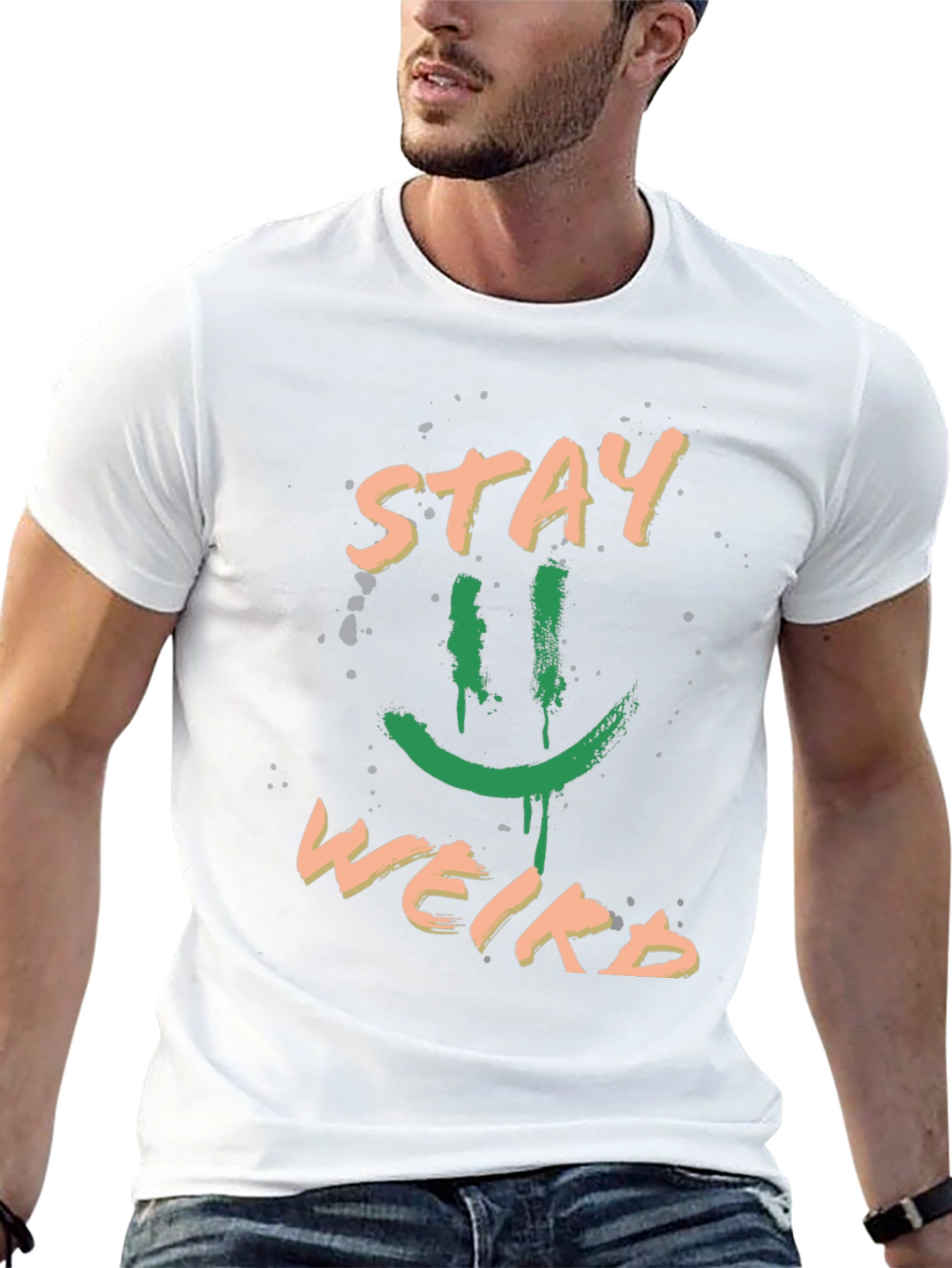 Stay Weird Graphic Tee - Trendy Black T-Shirt