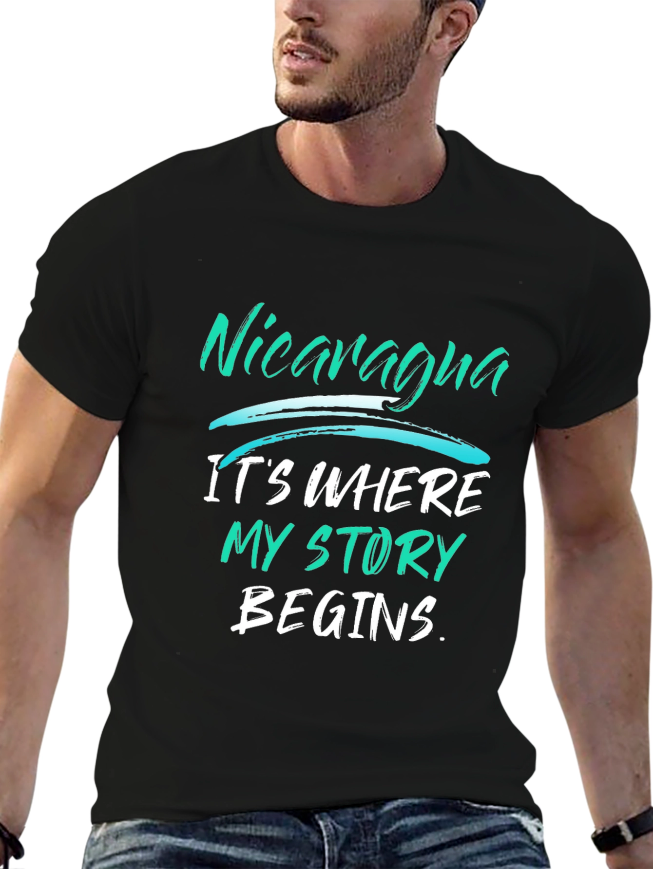Nicaragua Story T-Shirt - Black Graphic Tee