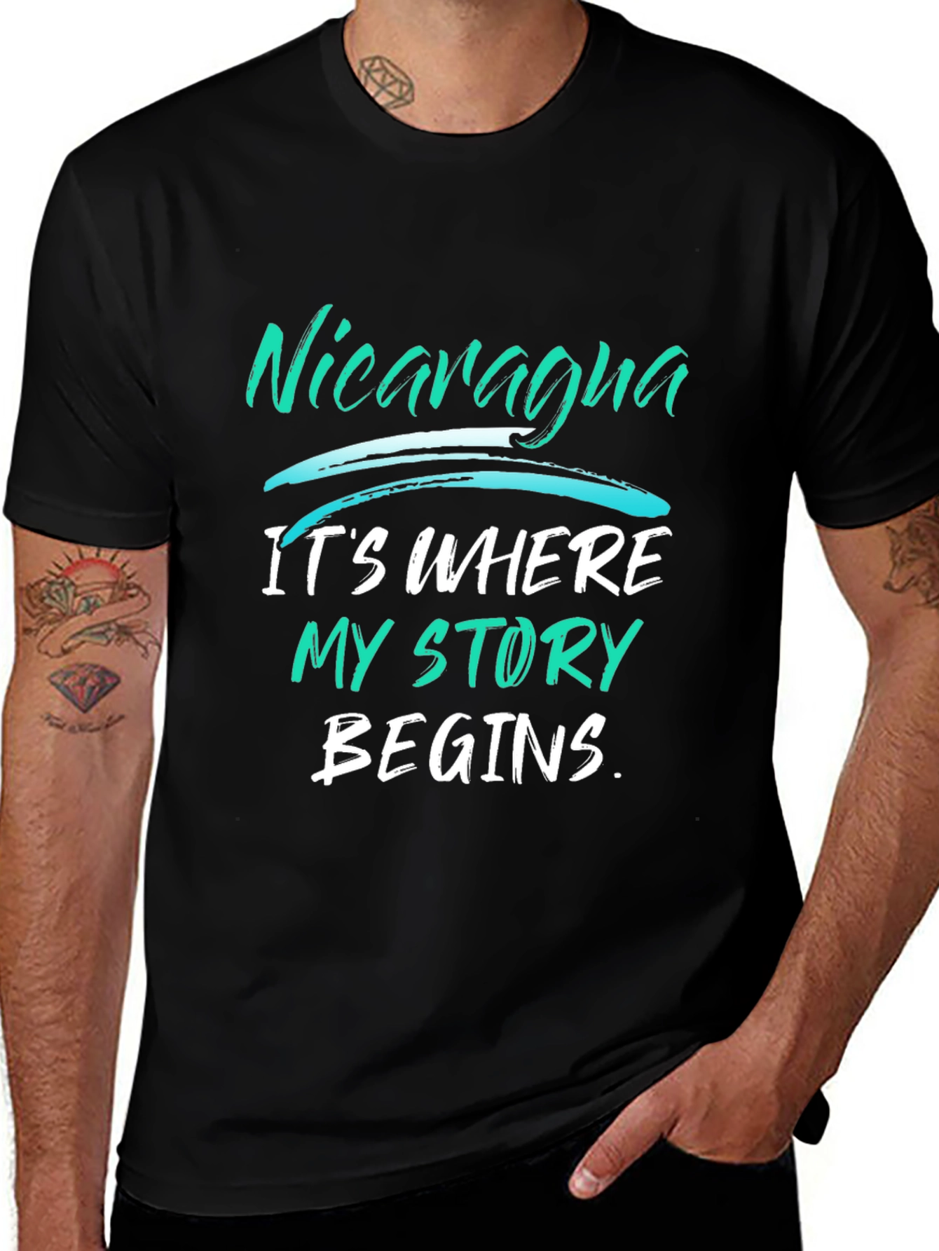 Nicaragua Story T-Shirt - Black Graphic Tee