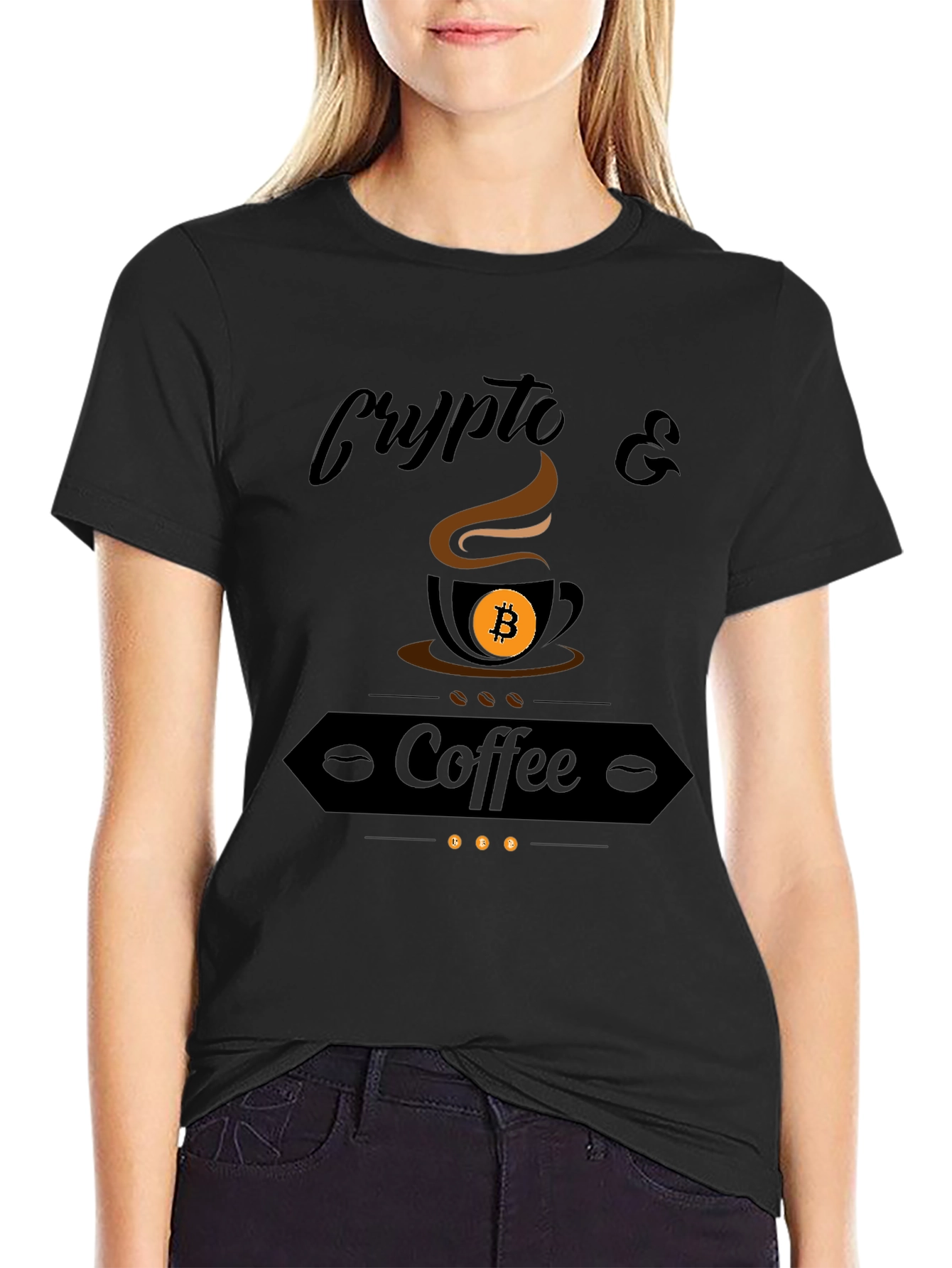 Crypto & Coffee Graphic T-Shirt - Bitcoin Lover Tee