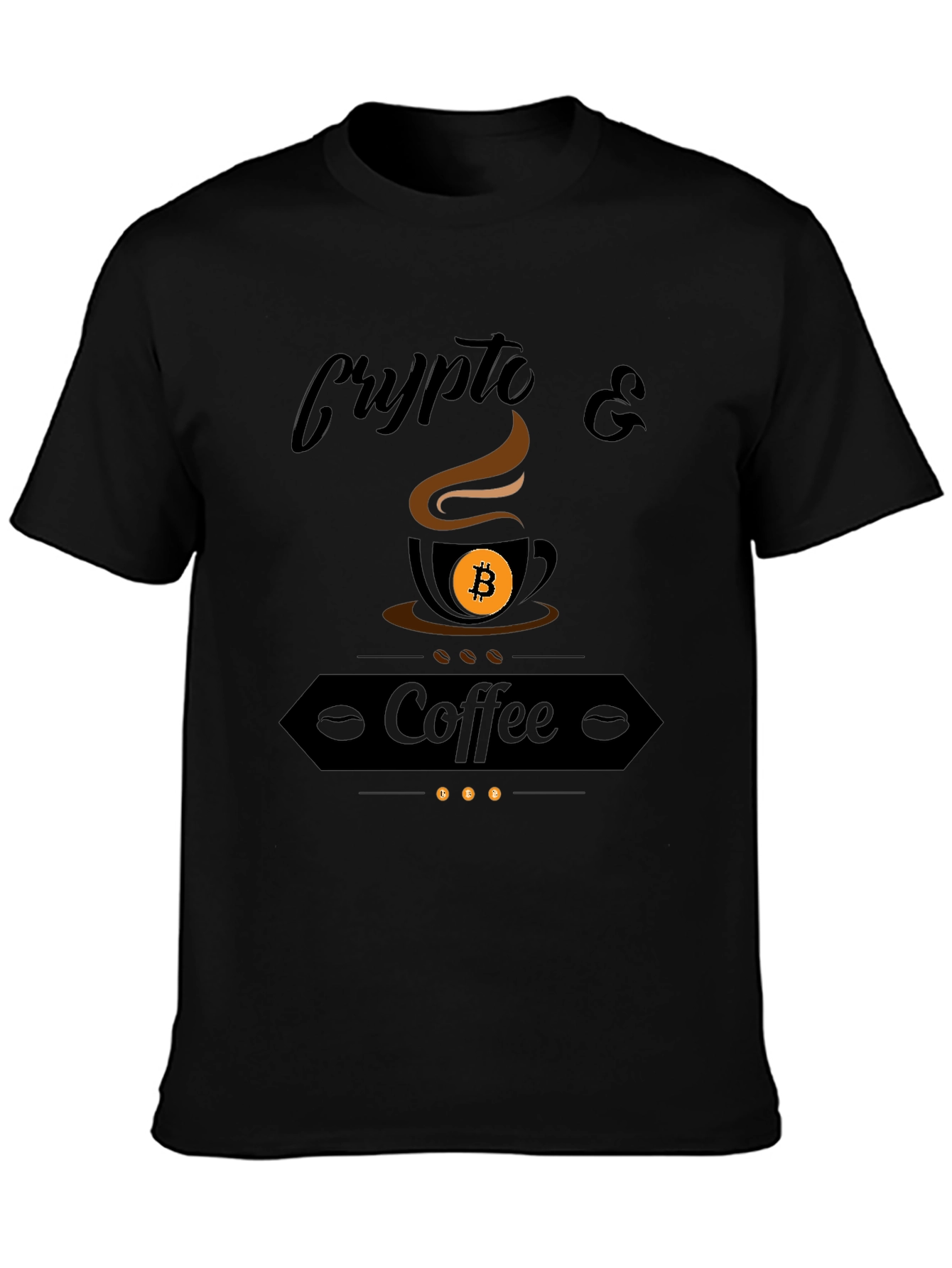 Crypto & Coffee Graphic T-Shirt - Bitcoin Lover Tee