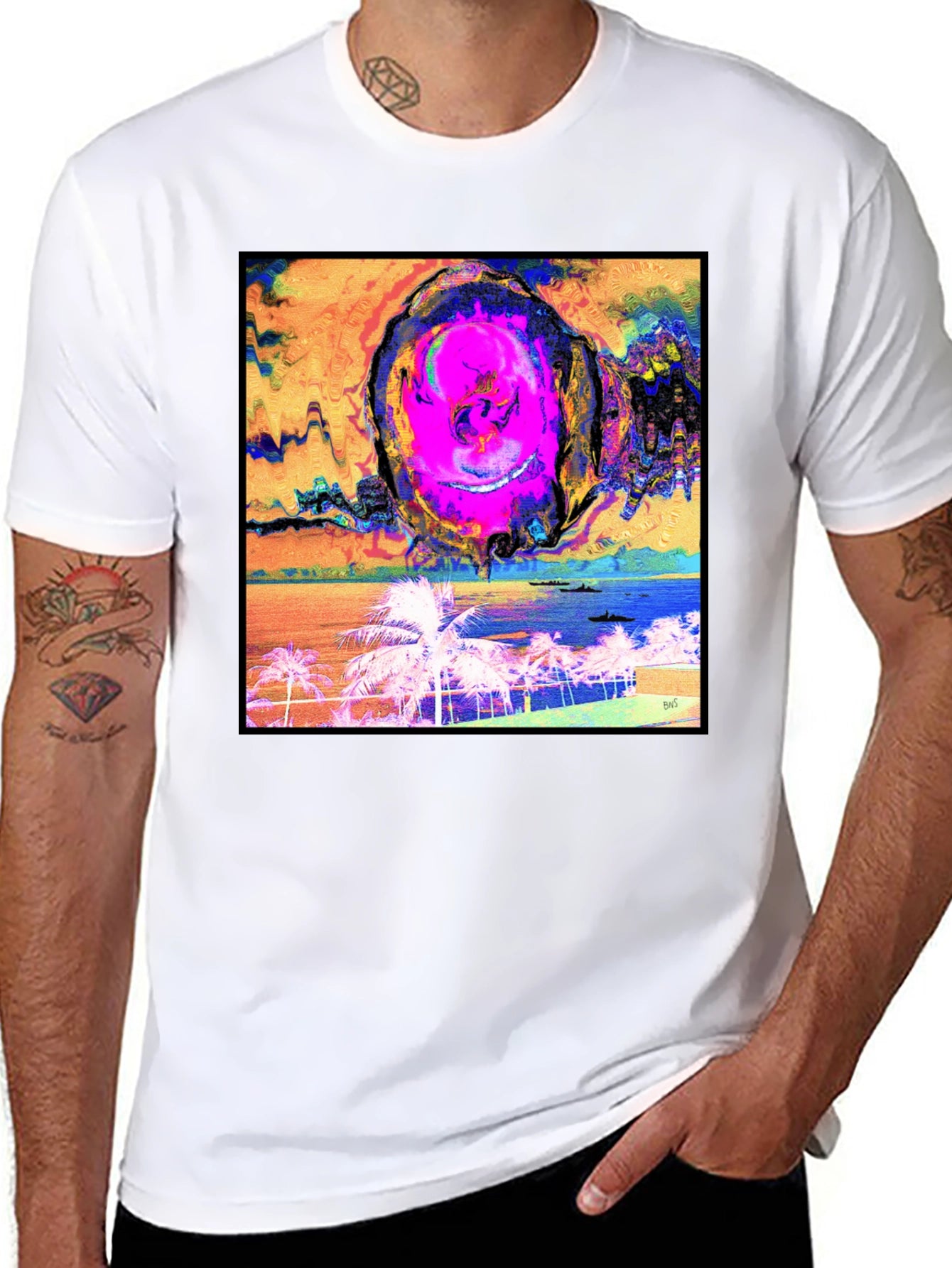 Abstract Beach T-Shirt - Unique Graphic Tee