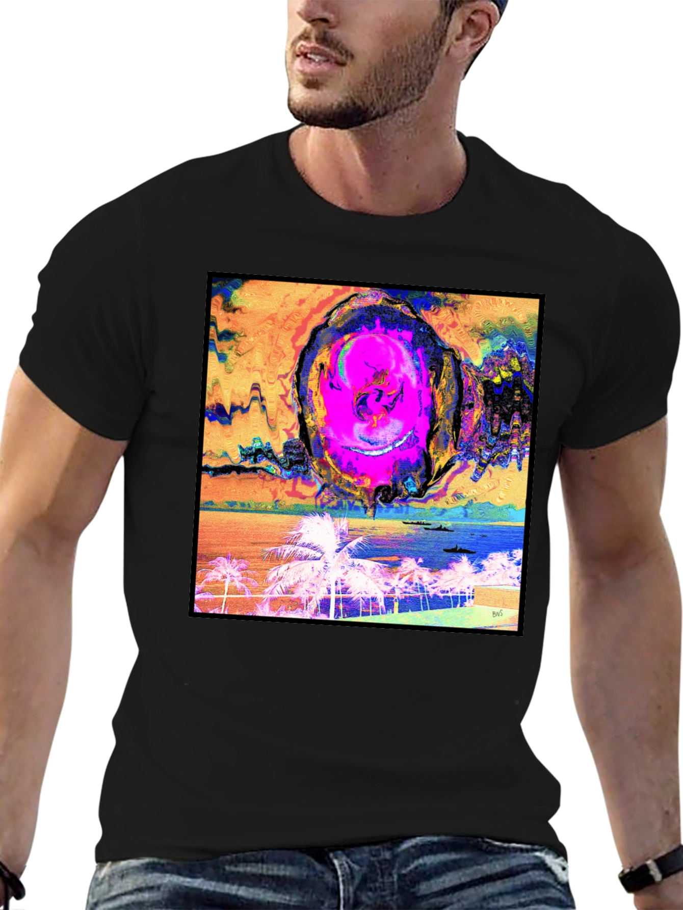 Abstract Beach T-Shirt - Unique Graphic Tee
