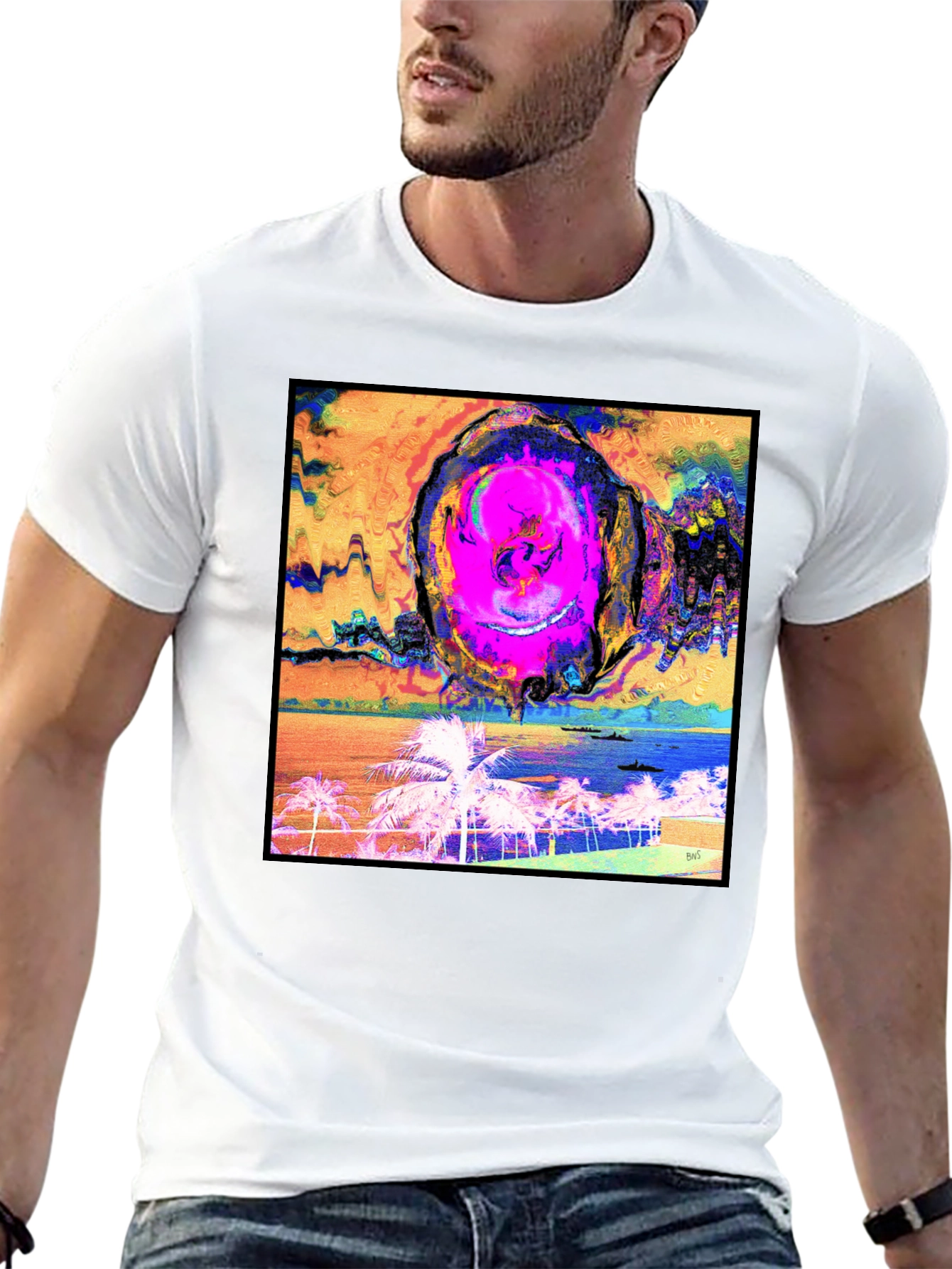 Abstract Beach T-Shirt - Unique Graphic Tee