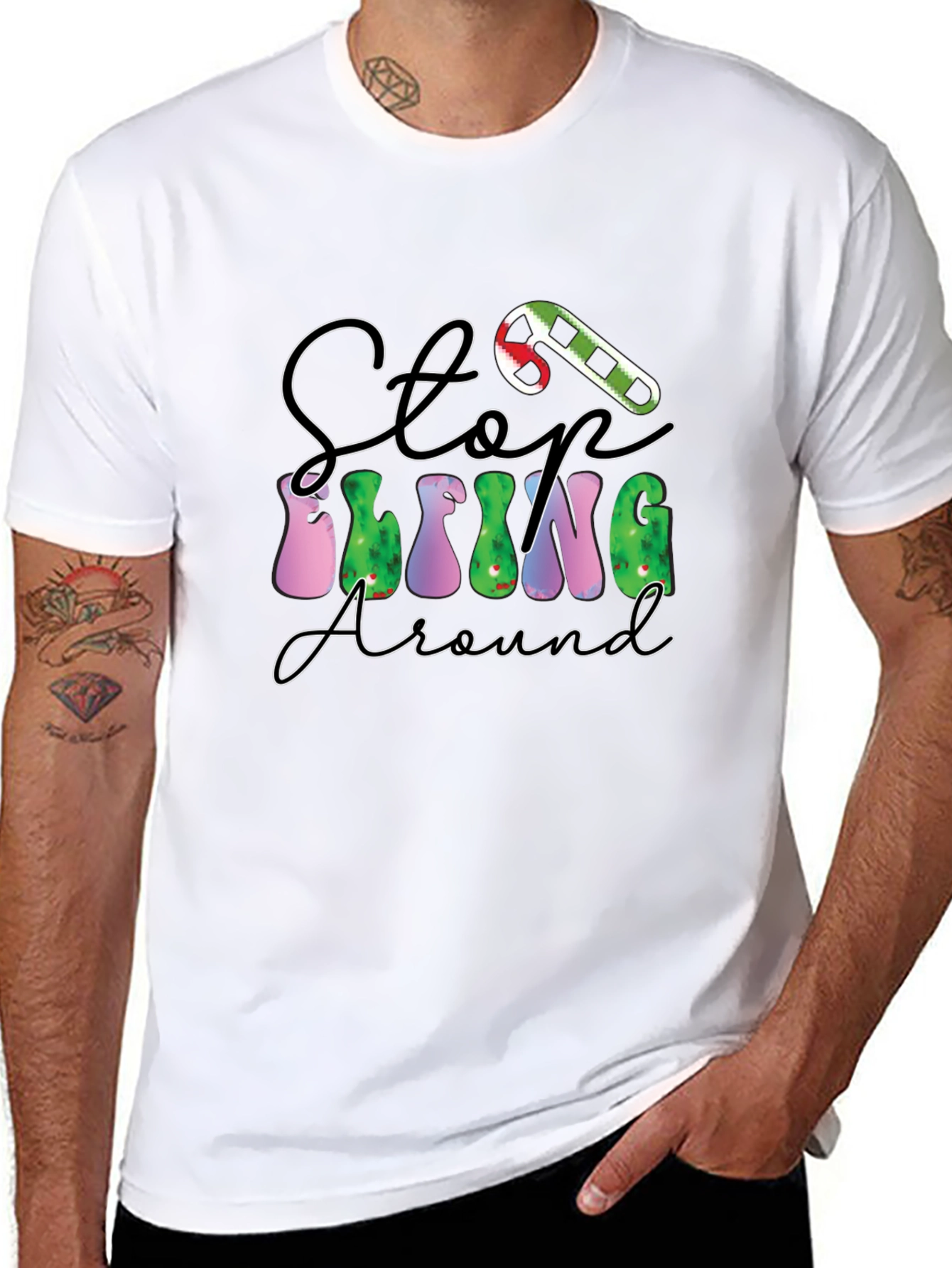 Stop Elfing Around Holiday T-Shirt