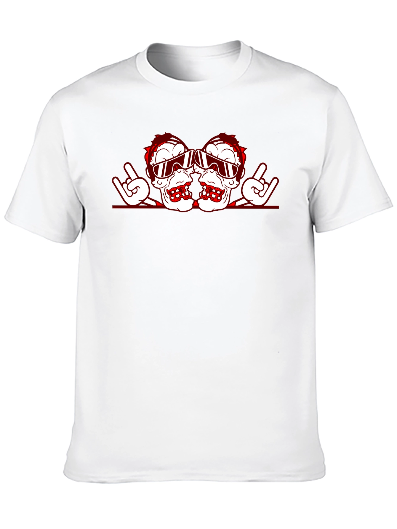 Rock On Ski Skull Graphic Tee